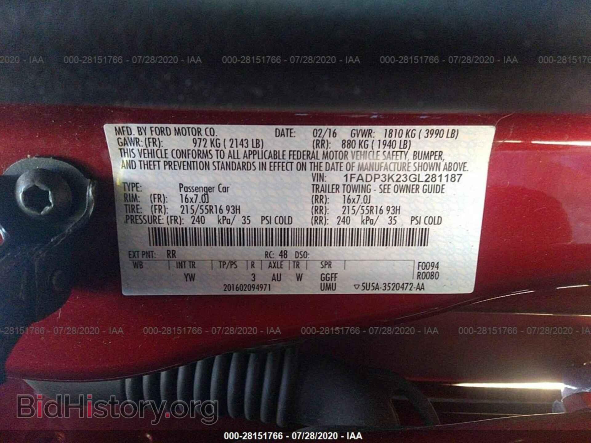 2016 FORD FOCUS - VIN: 1FADP3K23GL281187 - Фото 9