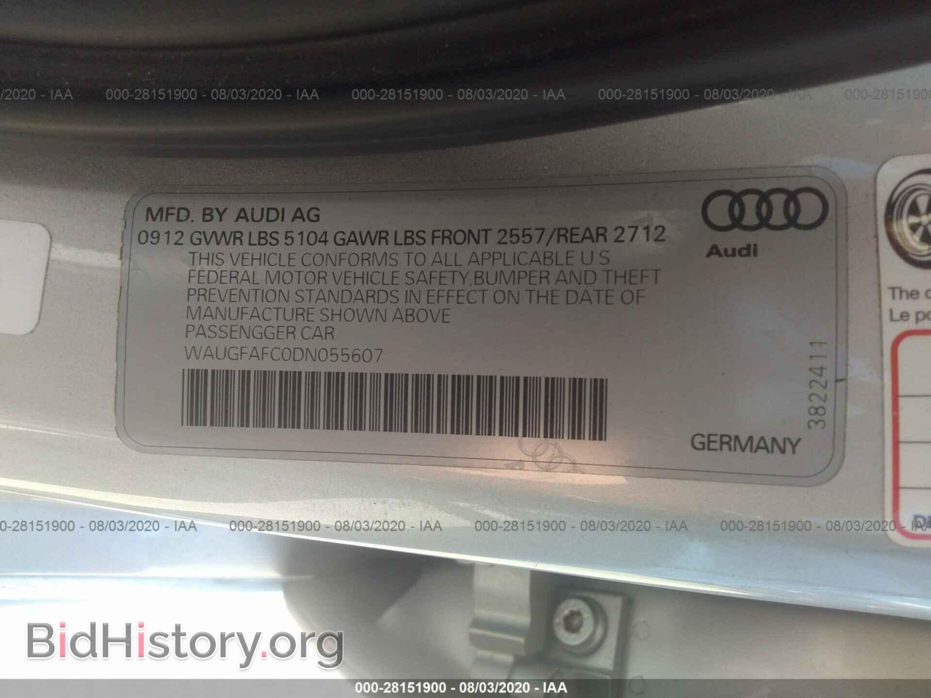 2013 AUDI A6 - VIN: WAUGFAFC0DN055607 - Фото 9