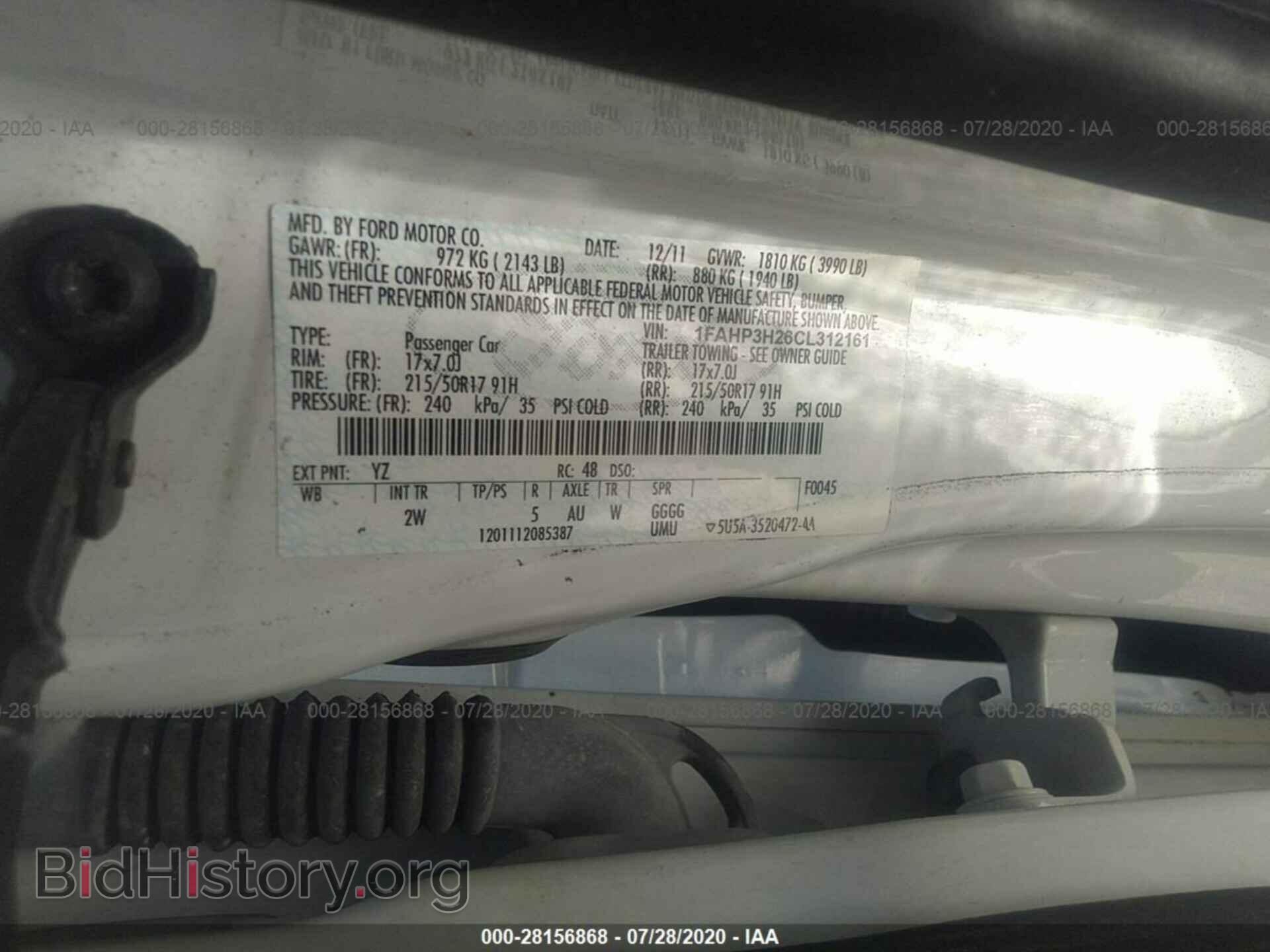 2012 FORD FOCUS - VIN: 1FAHP3H26CL312161 - Фото 9