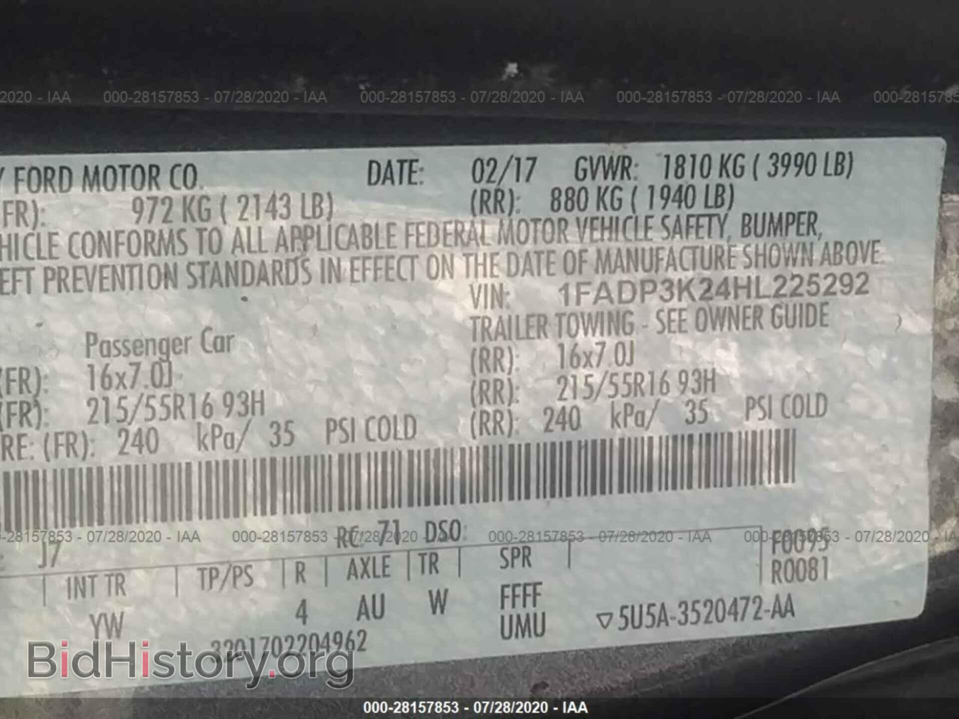 2017 FORD FOCUS - VIN: 1FADP3K24HL225292 - Photo 9