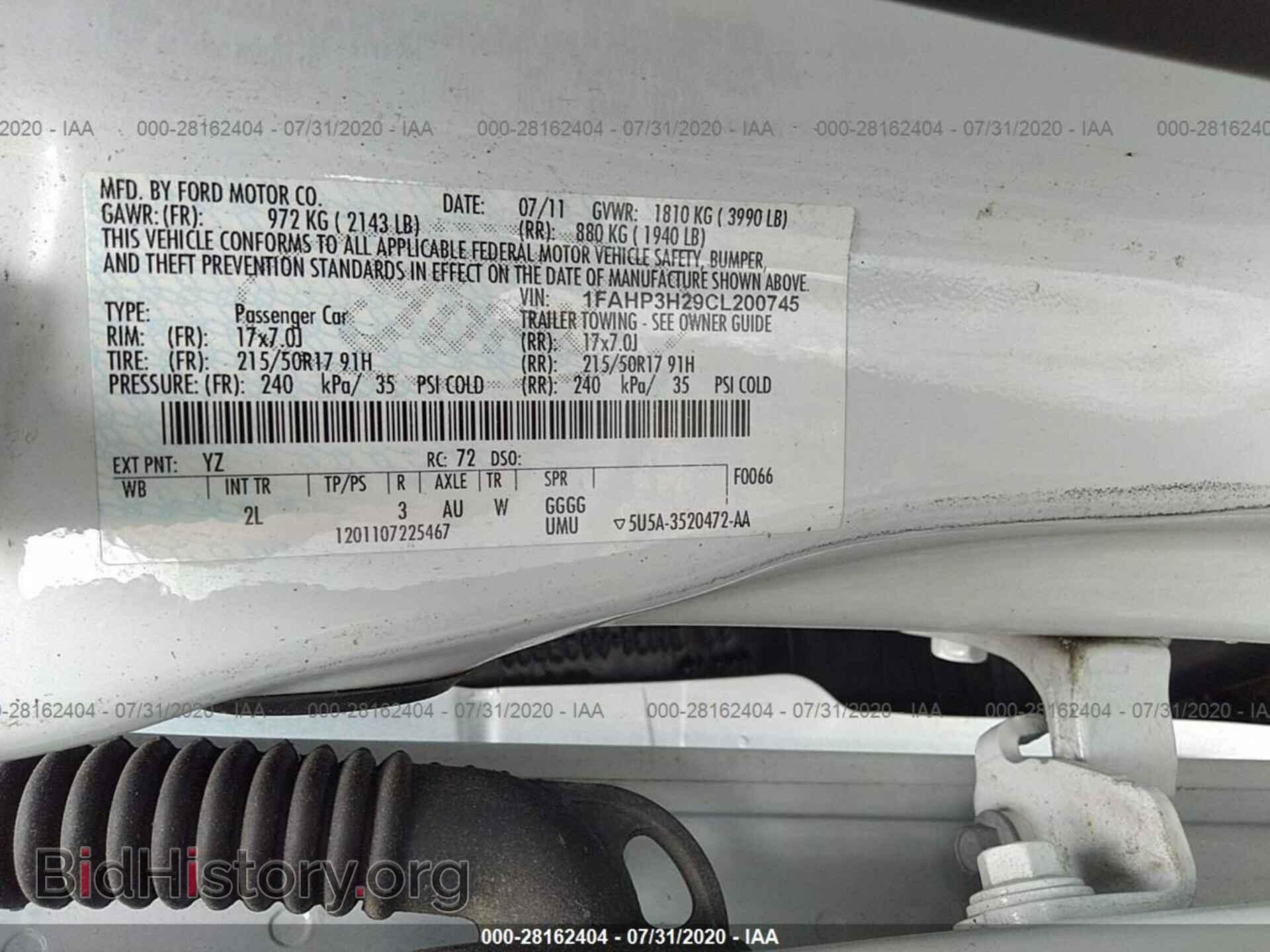 2012 FORD FOCUS - VIN: 1FAHP3H29CL200745 - Фото 9