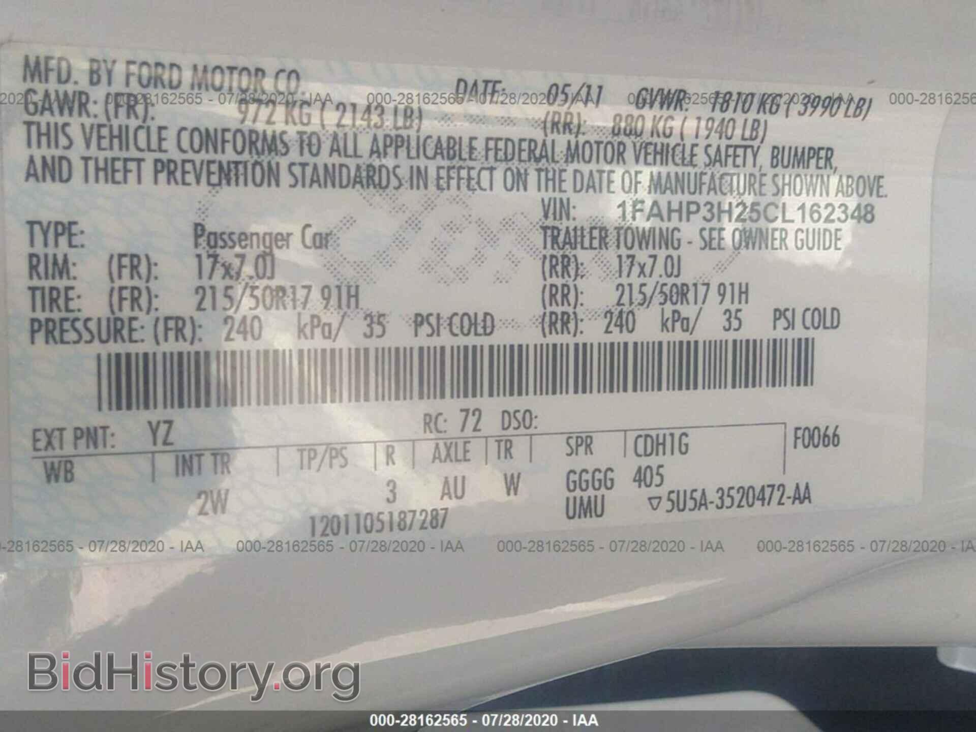 2012 FORD FOCUS - VIN: 1FAHP3H25CL162348 - Фото 9