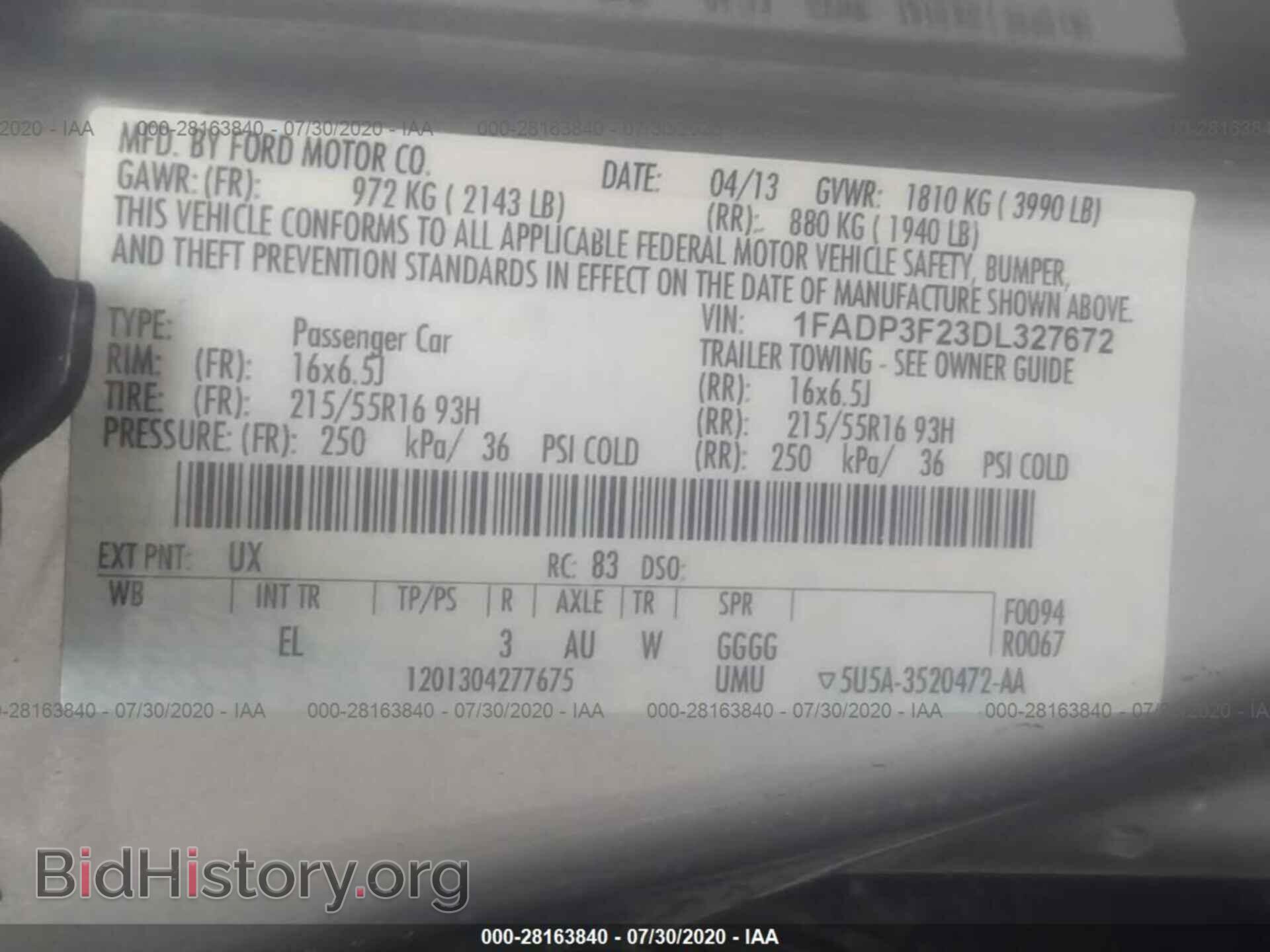 2013 FORD FOCUS - VIN: 1FADP3F23DL327672 - Фото 9
