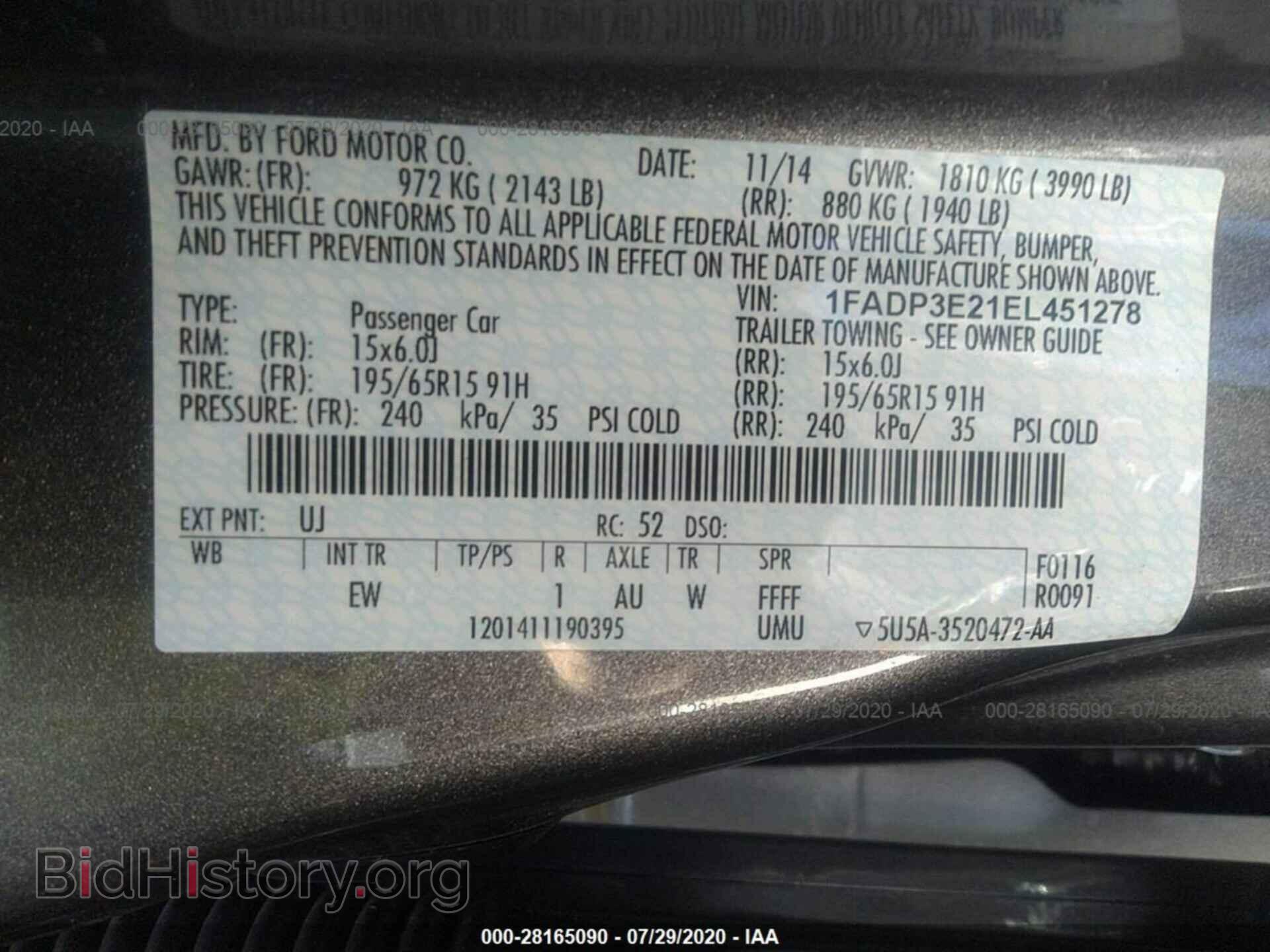 2014 FORD FOCUS - VIN: 1FADP3E21EL451278 - Photo 9