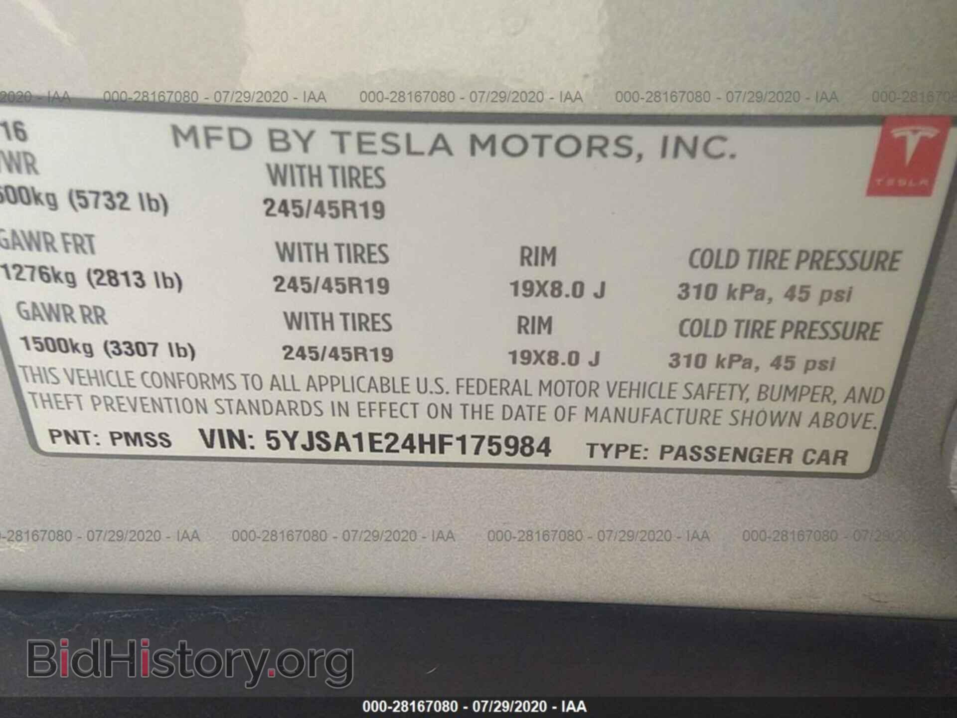2017 TESLA MODEL S - VIN: 5YJSA1E24HF175984 - Photo 9