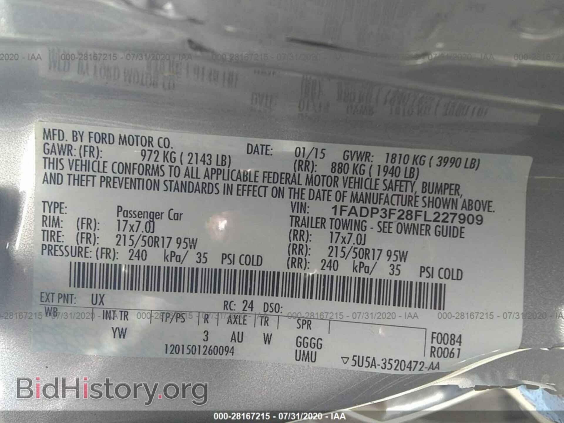 2015 FORD FOCUS - VIN: 1FADP3F28FL227909 - Фото 9
