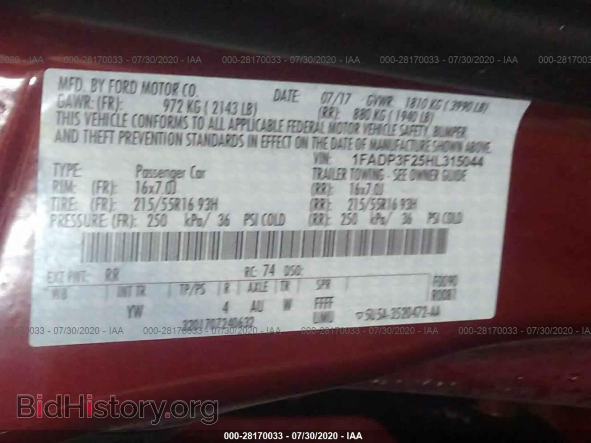 2017 FORD FOCUS - VIN: 1FADP3F25HL315044 - Фото 9
