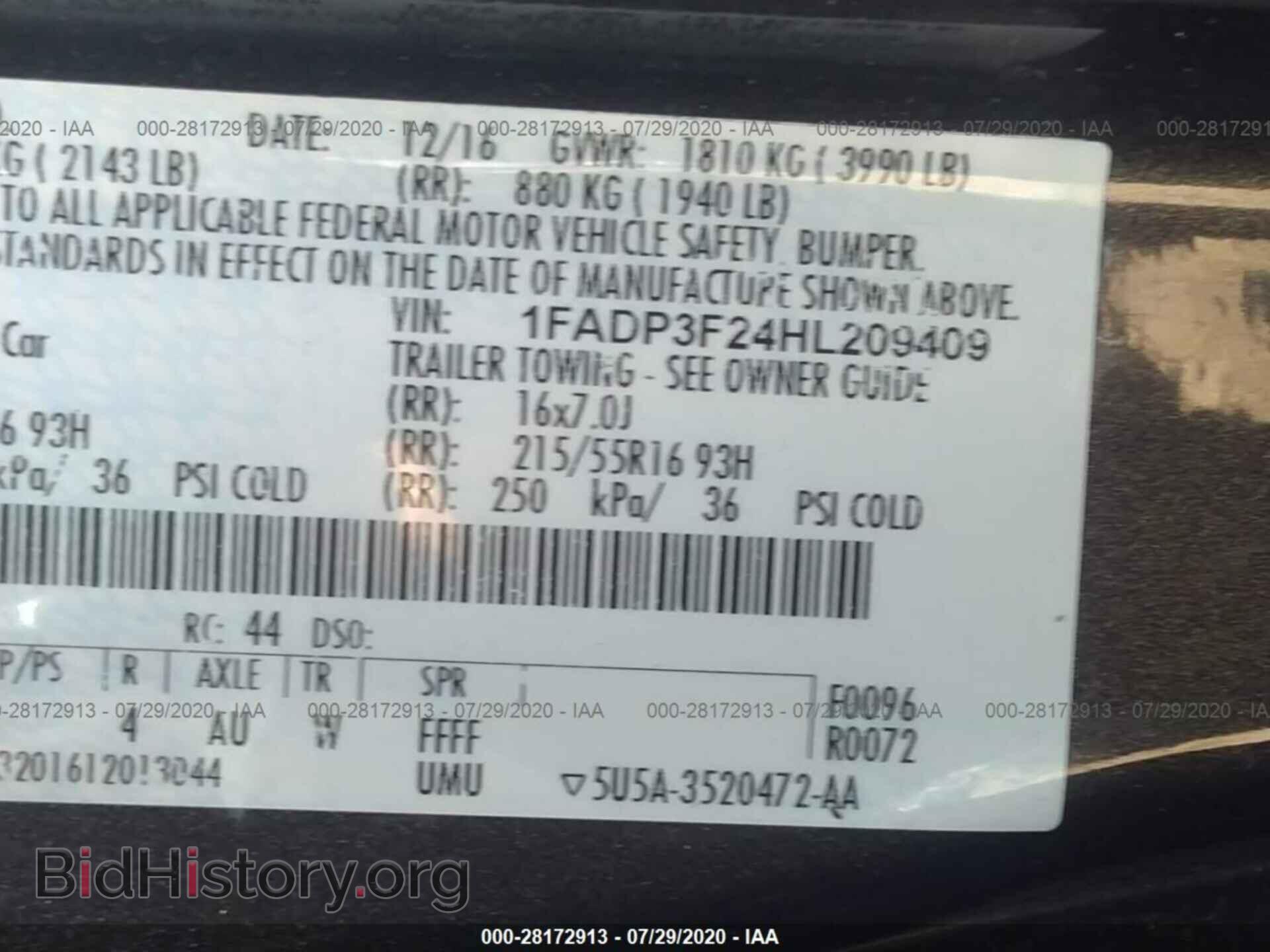 2017 FORD FOCUS - VIN: 1FADP3F24HL209409 - Фото 9