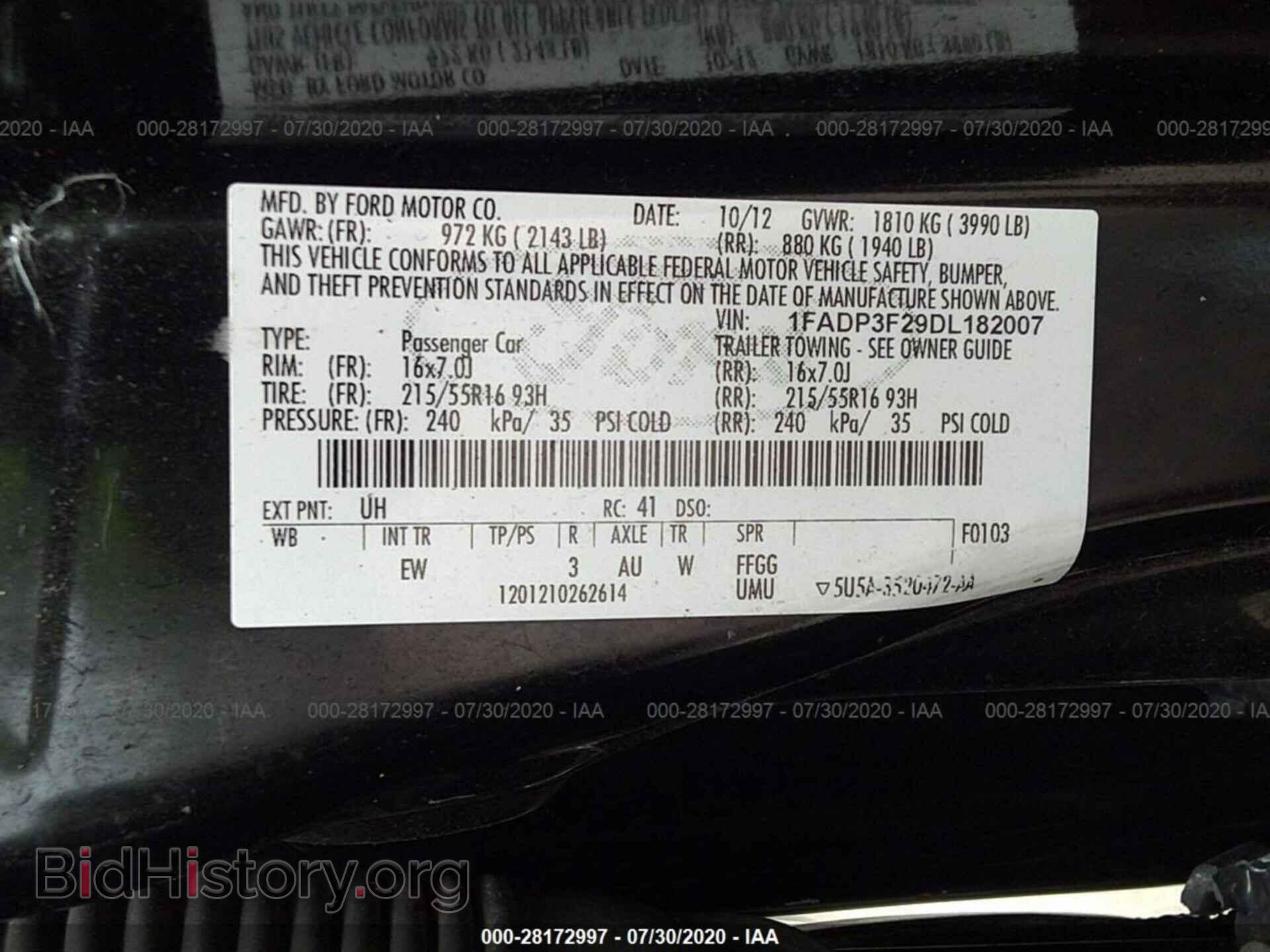2013 FORD FOCUS - VIN: 1FADP3F29DL182007 - Фото 9