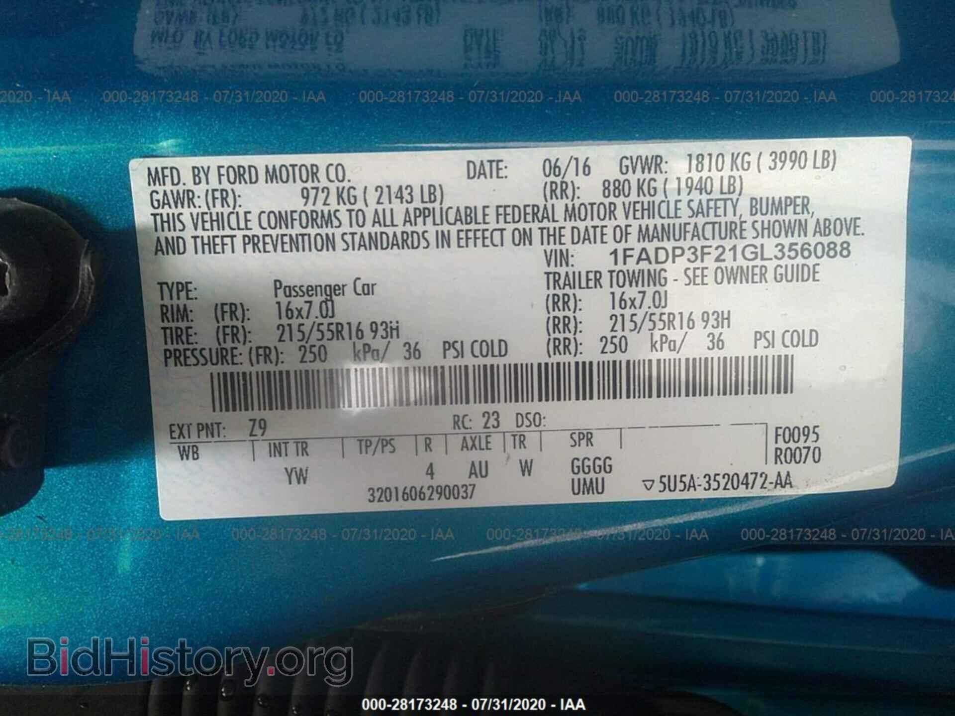 2016 FORD FOCUS - VIN: 1FADP3F21GL356088 - Photo 9