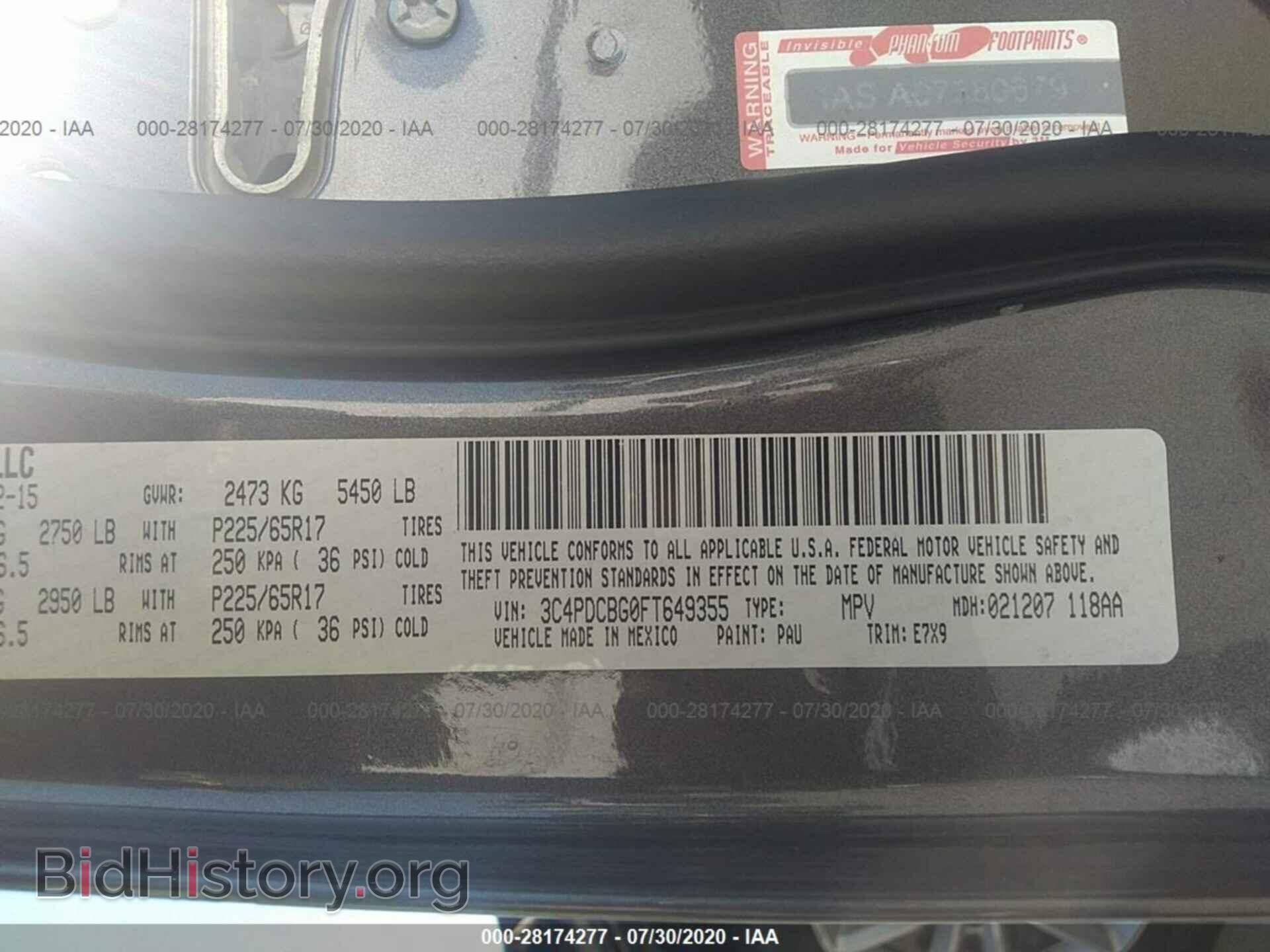 2015 DODGE JOURNEY - VIN: 3C4PDCBG0FT649355 - Фото 9