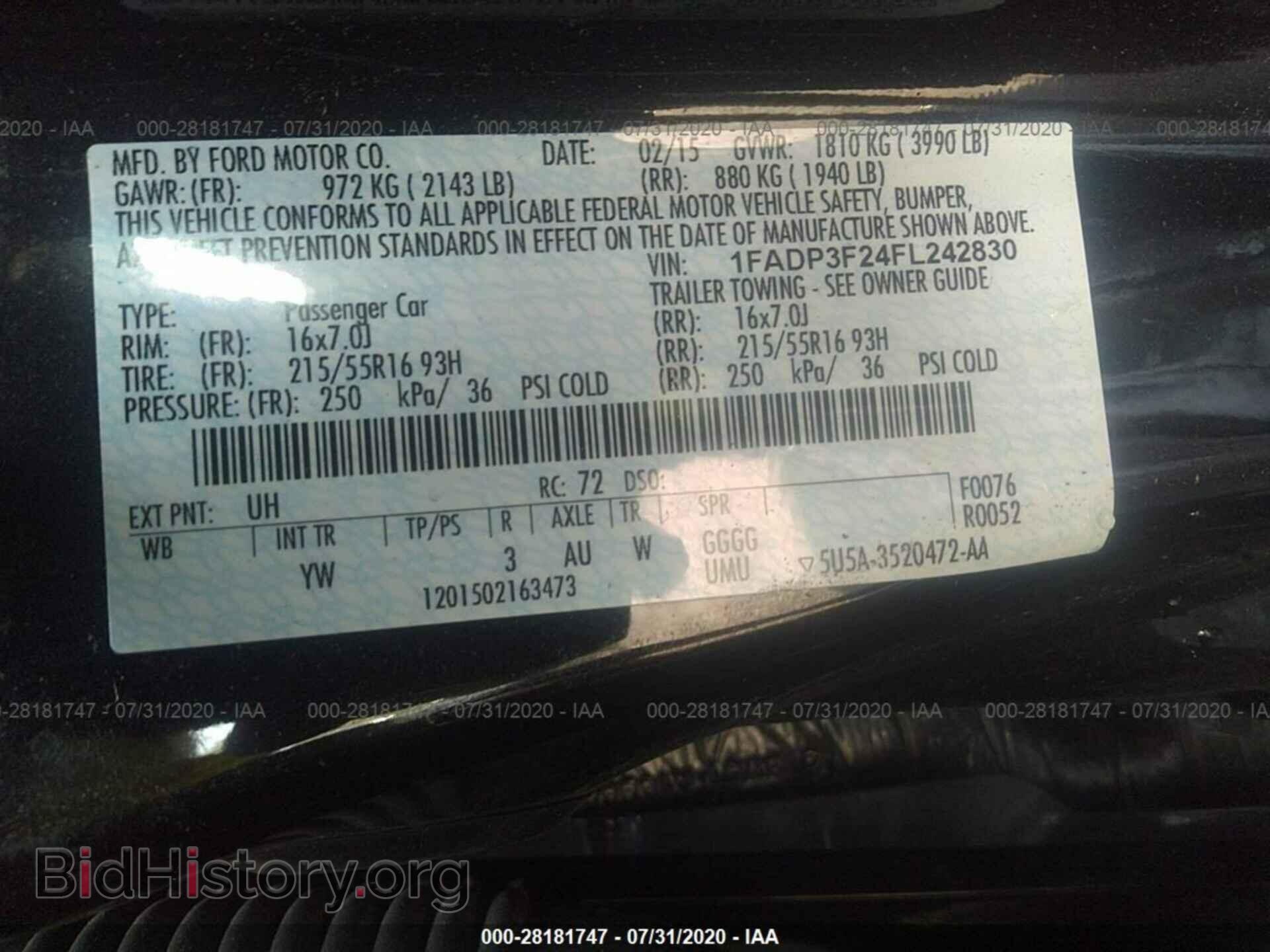 2015 FORD FOCUS - VIN: 1FADP3F24FL242830 - Фото 9