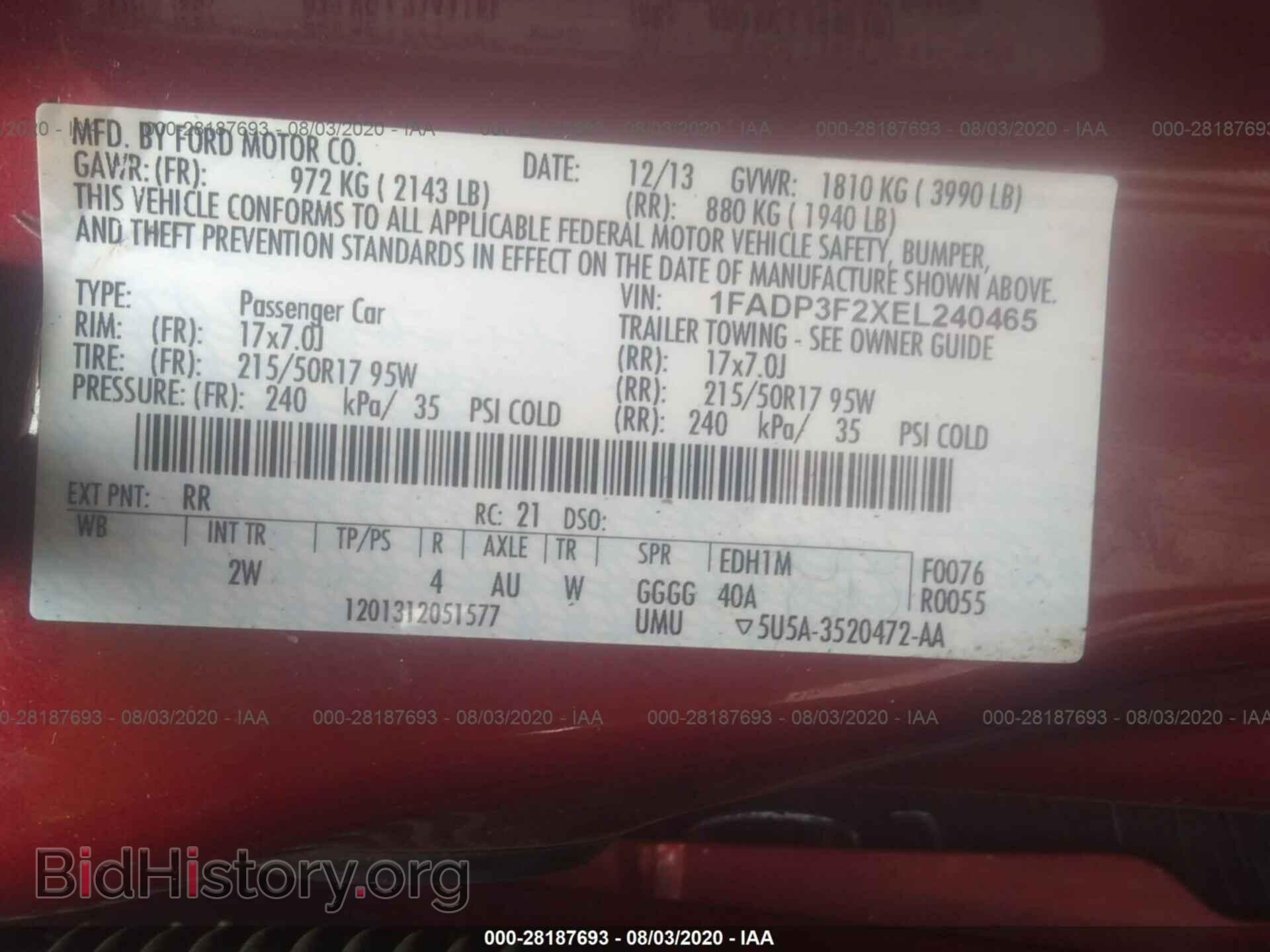 2014 FORD FOCUS - VIN: 1FADP3F2XEL240465 - Photo 9