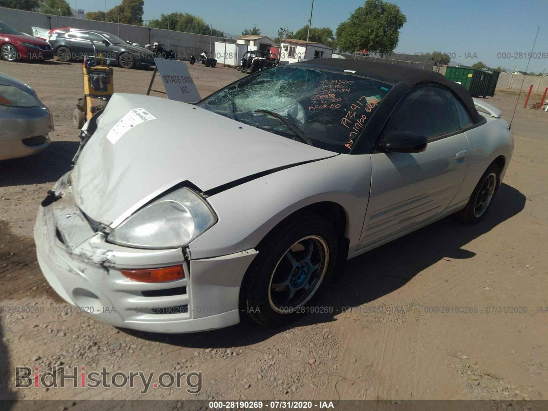 2003 MITSUBISHI ECLIPSE - VIN: 4A3AE45G43E025524 - Фото 2