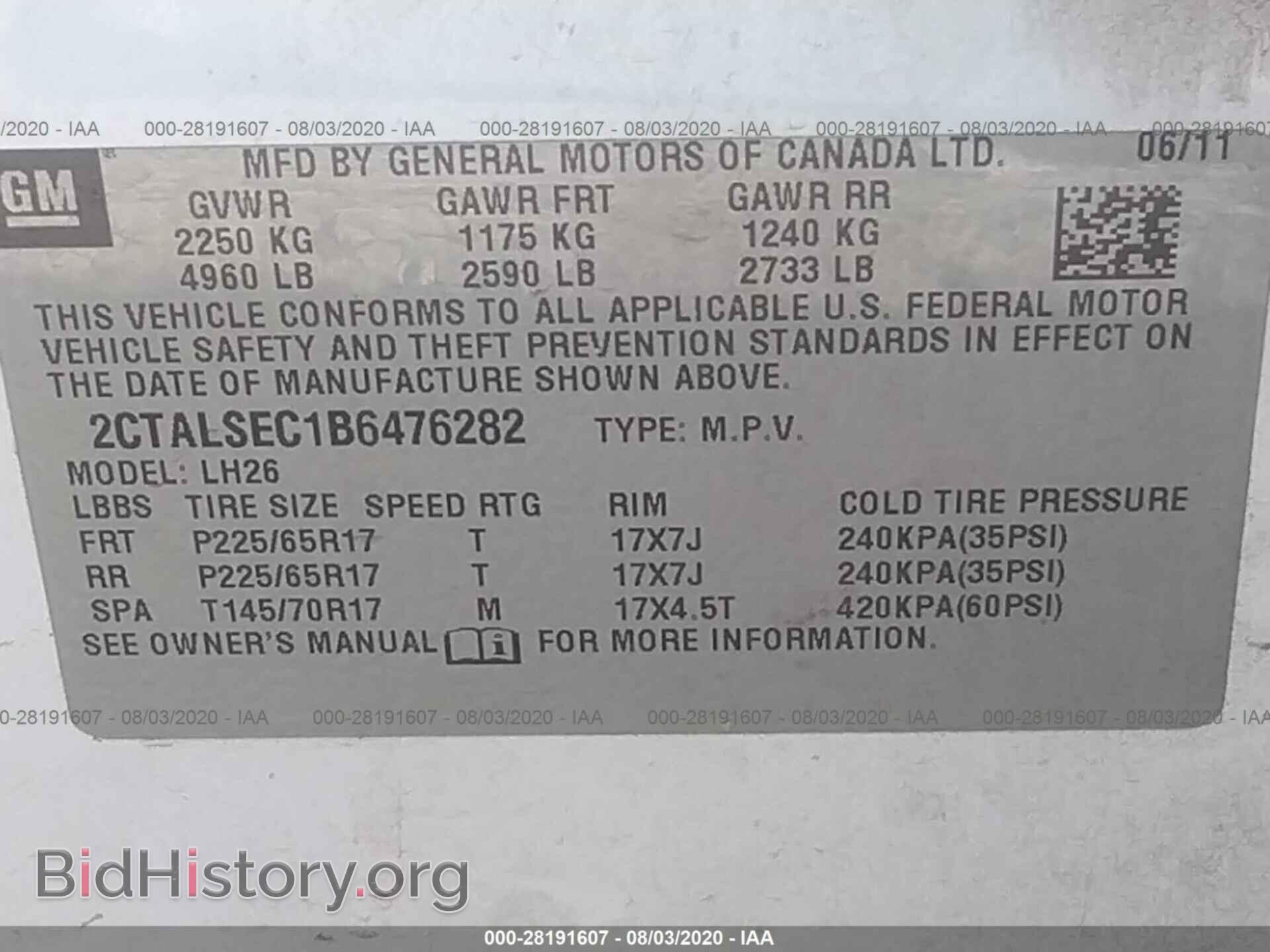 2011 GMC TERRAIN - VIN: 2CTALSEC1B6476282 - Photo 9