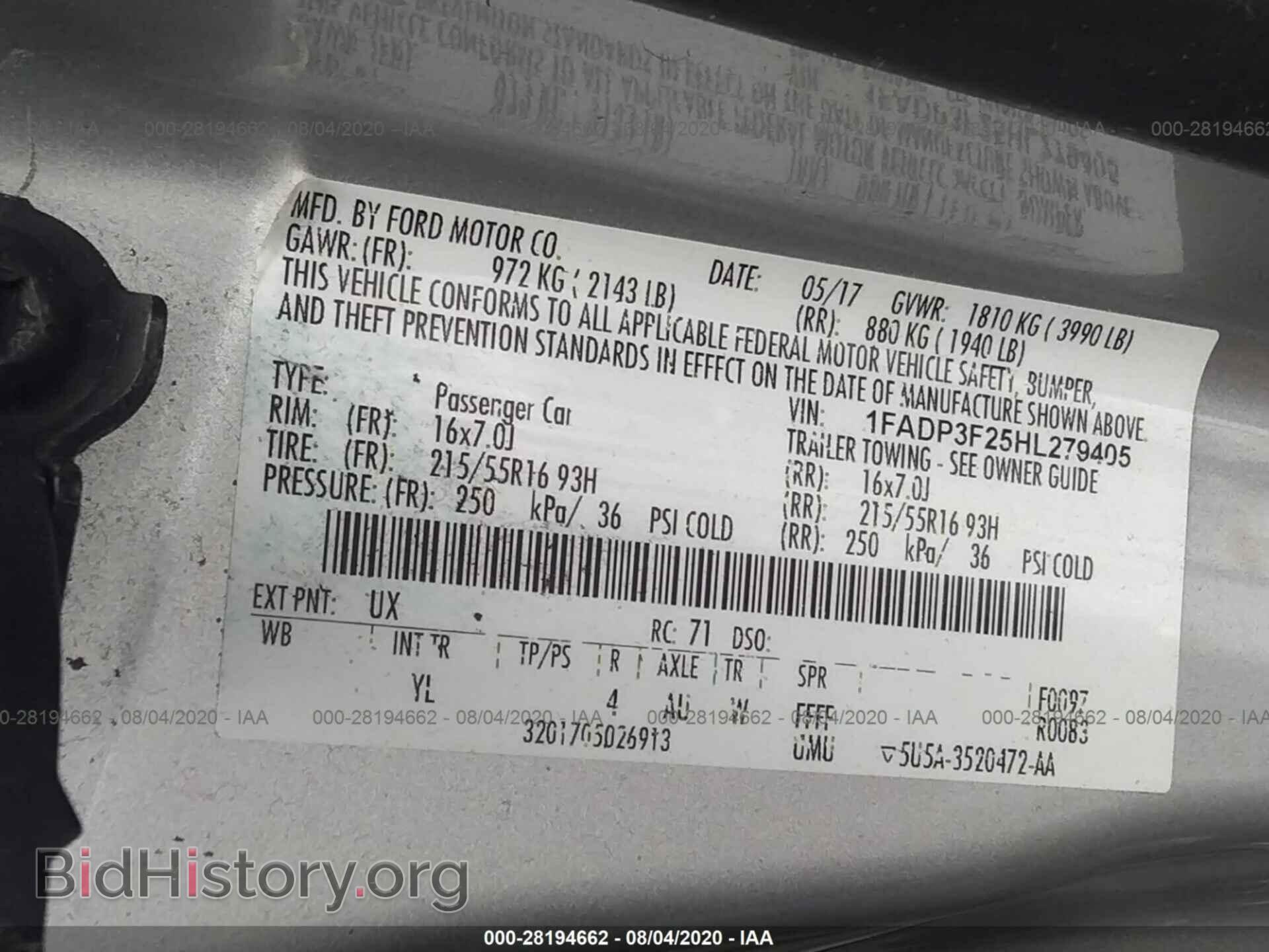2017 FORD FOCUS - VIN: 1FADP3F25HL279405 - Photo 9