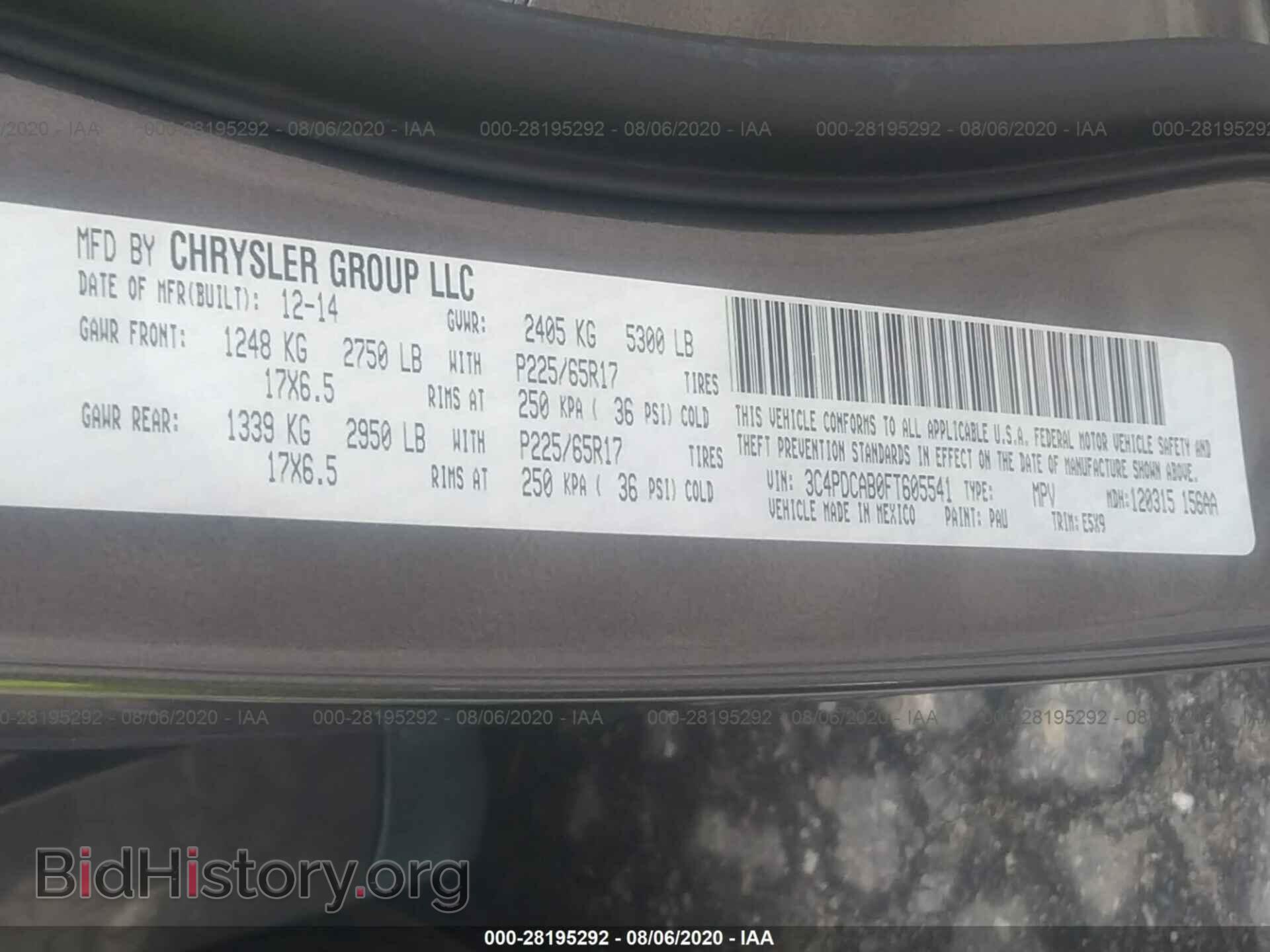2015 DODGE JOURNEY - VIN: 3C4PDCAB0FT605541 - Photo 9