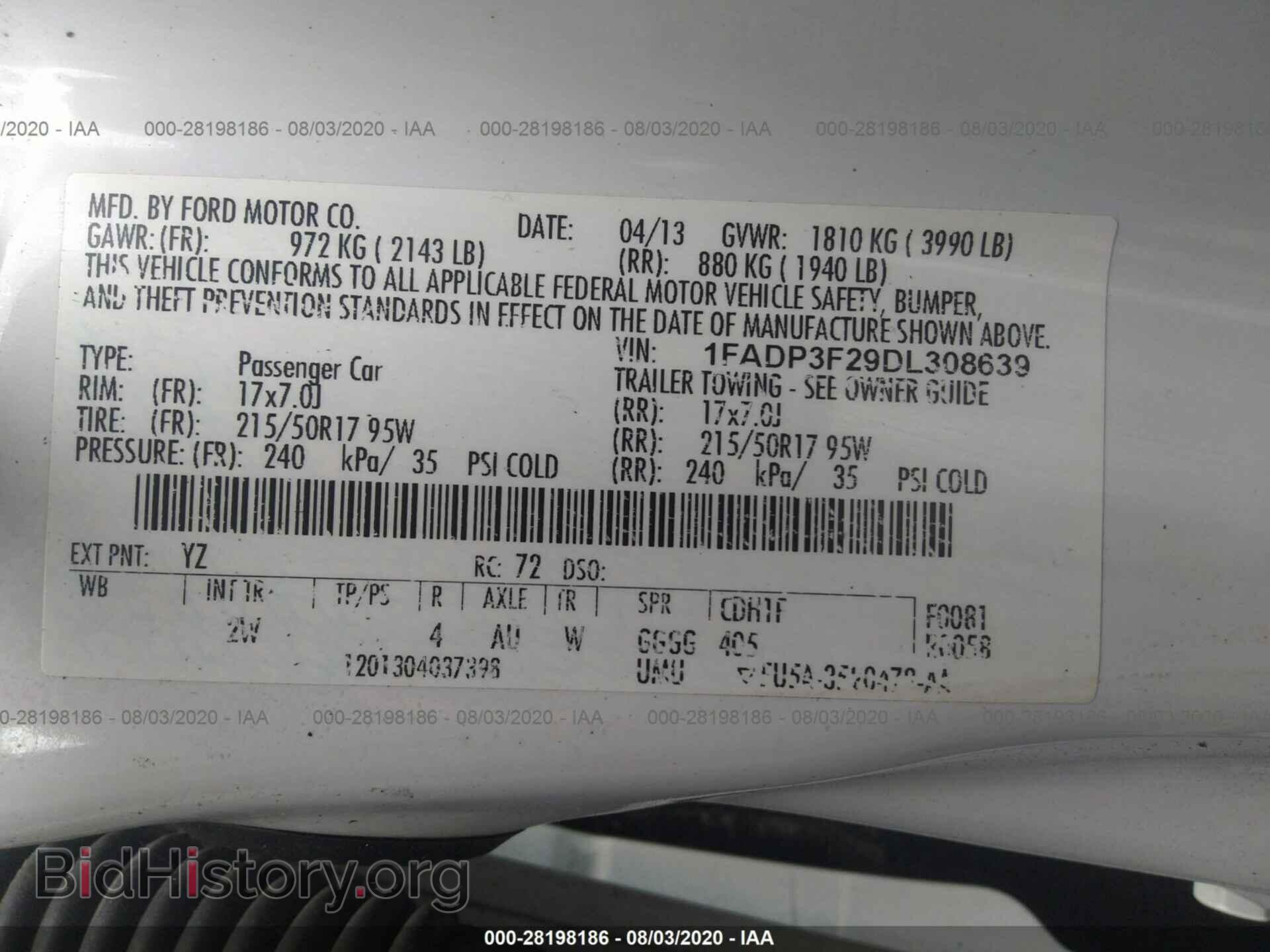 2013 FORD FOCUS - VIN: 1FADP3F29DL308639 - Photo 9