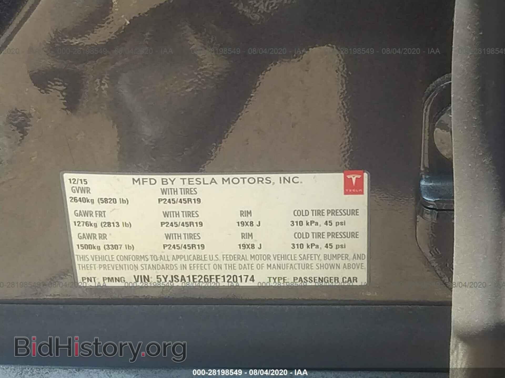 2015 TESLA MODEL S - VIN: 5YJSA1E26FF120174 - Photo 9