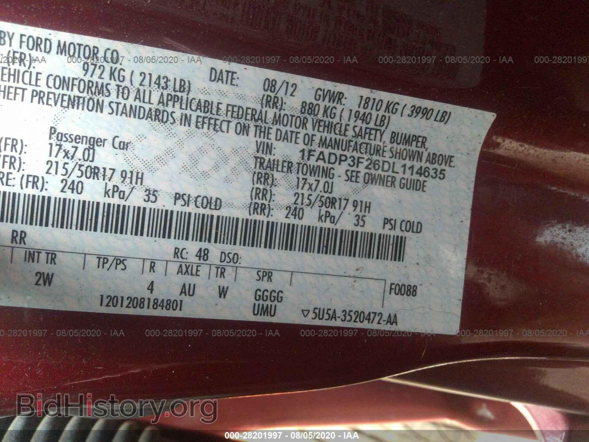 2013 FORD FOCUS - VIN: 1FADP3F26DL114635 - Фото 9
