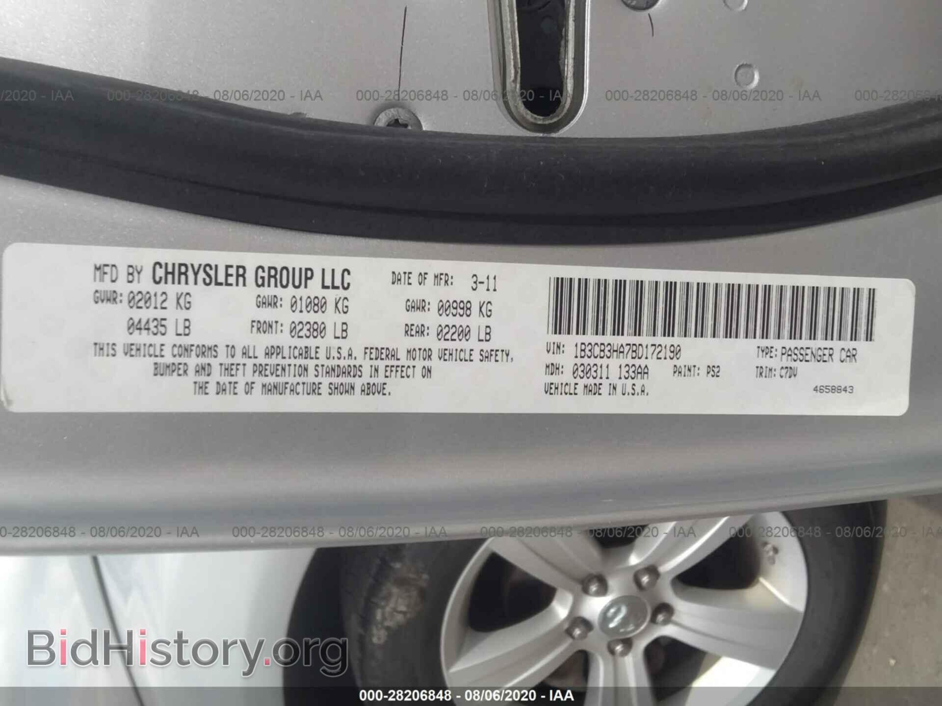 2011 DODGE CALIBER - VIN: 1B3CB3HA7BD172190 - Фото 9