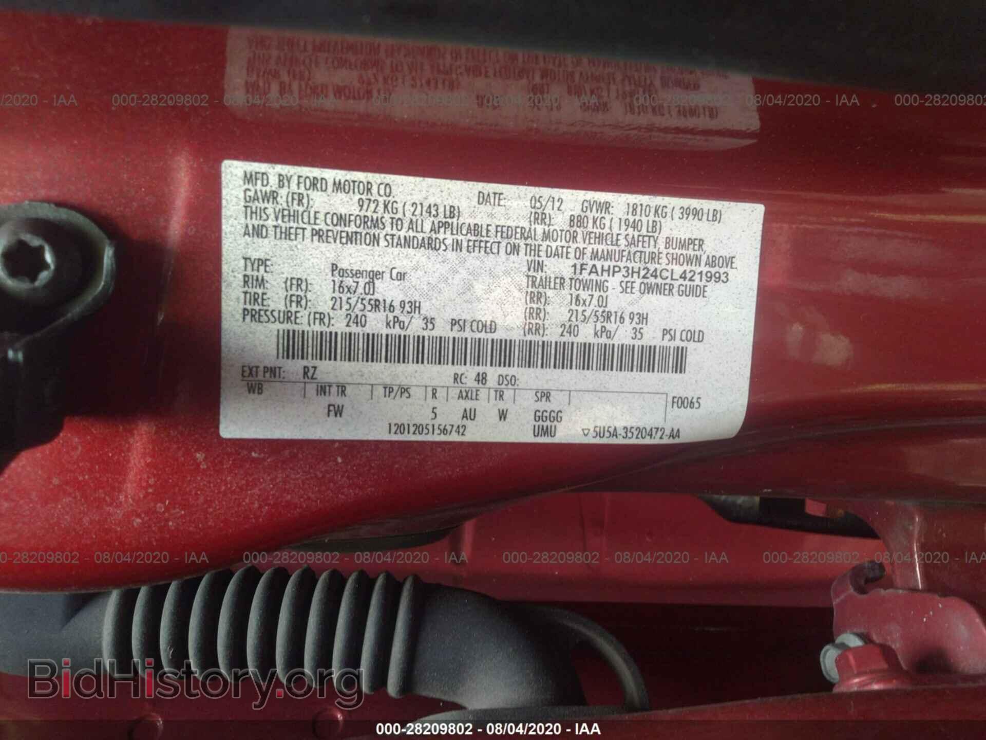 2012 FORD FOCUS - VIN: 1FAHP3H24CL421993 - Photo 9