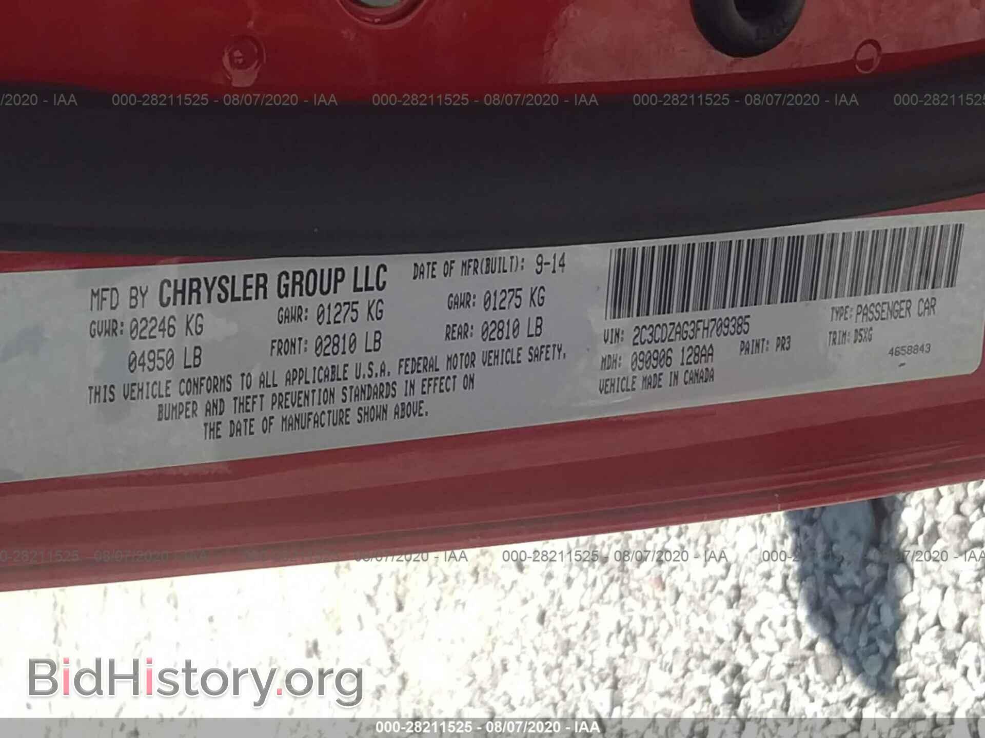2015 DODGE CHALLENGER - VIN: 2C3CDZAG3FH709385 - Photo 9