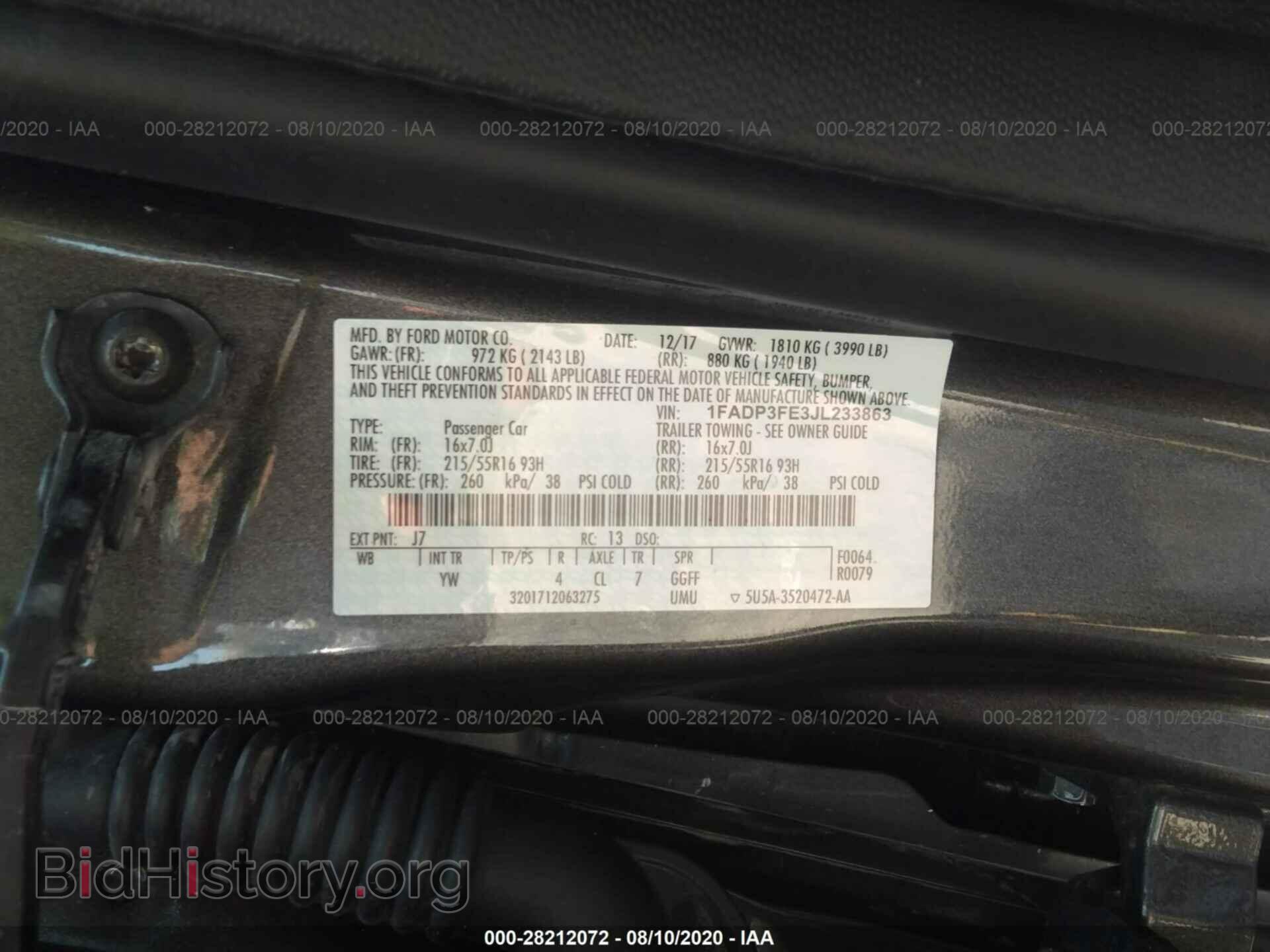 2018 FORD FOCUS - VIN: 1FADP3FE3JL233863 - Фото 9