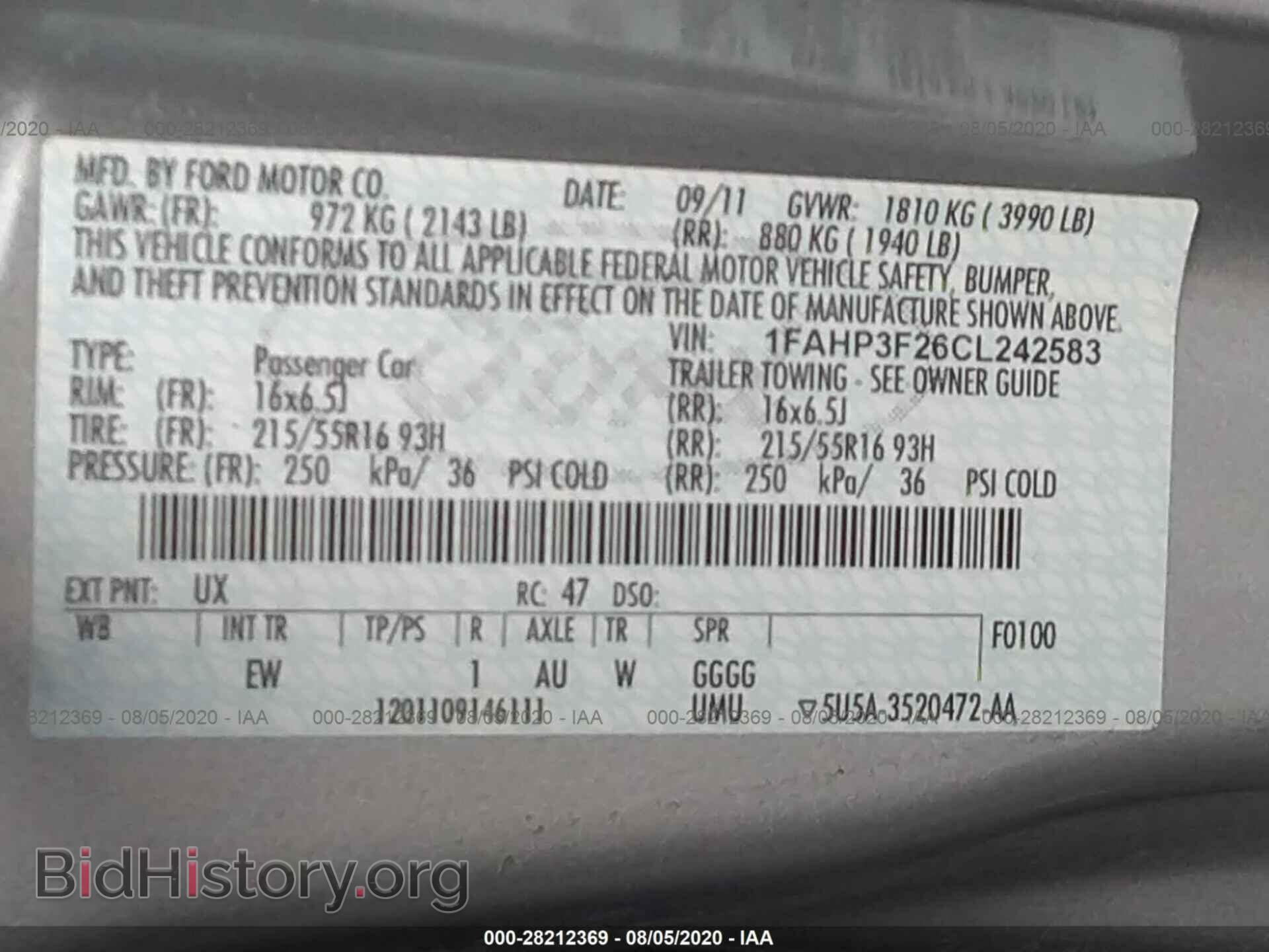 2012 FORD FOCUS - VIN: 1FAHP3F26CL242583 - Фото 9