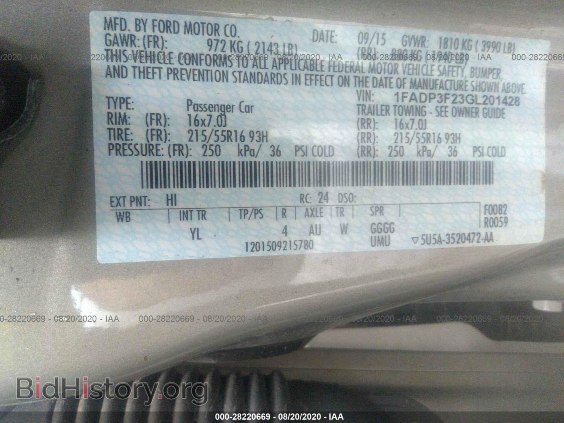 2016 FORD FOCUS - VIN: 1FADP3F23GL201428 - Photo 9