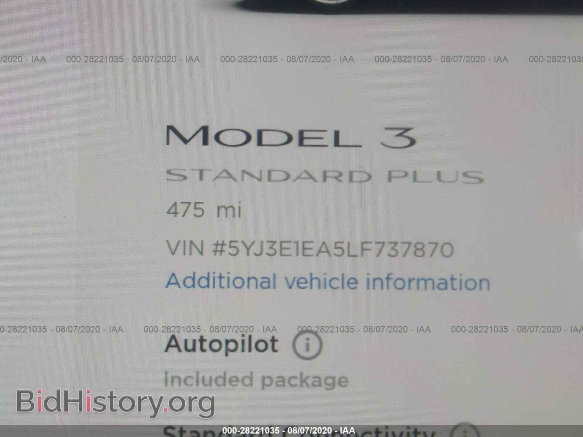2020 TESLA MODEL 3 - VIN: 5YJ3E1EA5LF737870 - Photo 7