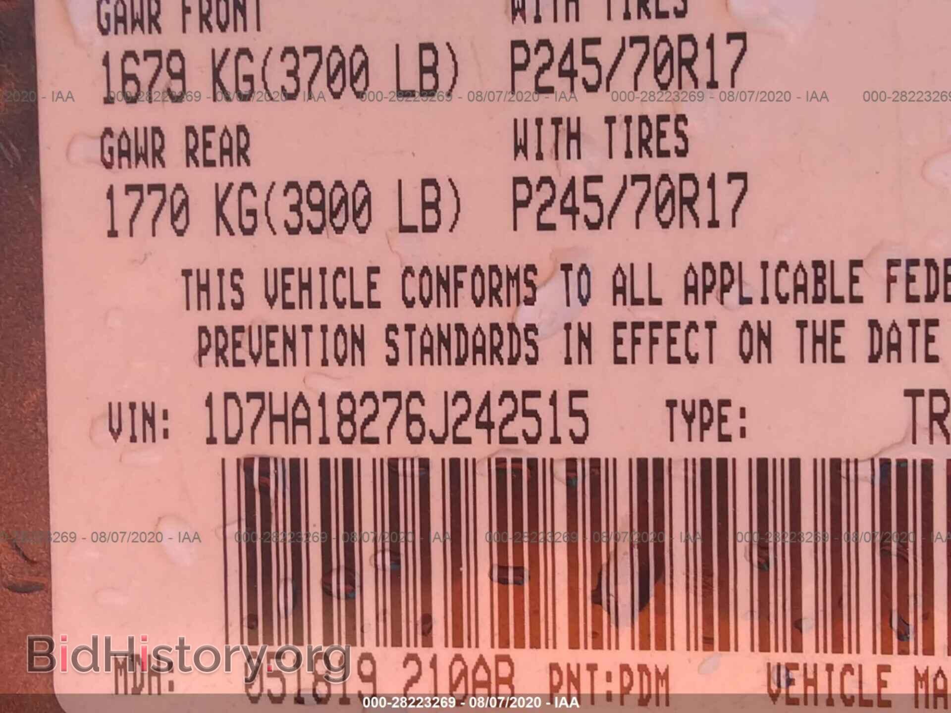 2006 DODGE RAM 1500 - VIN: 1D7HA18276J242515 - Фото 9