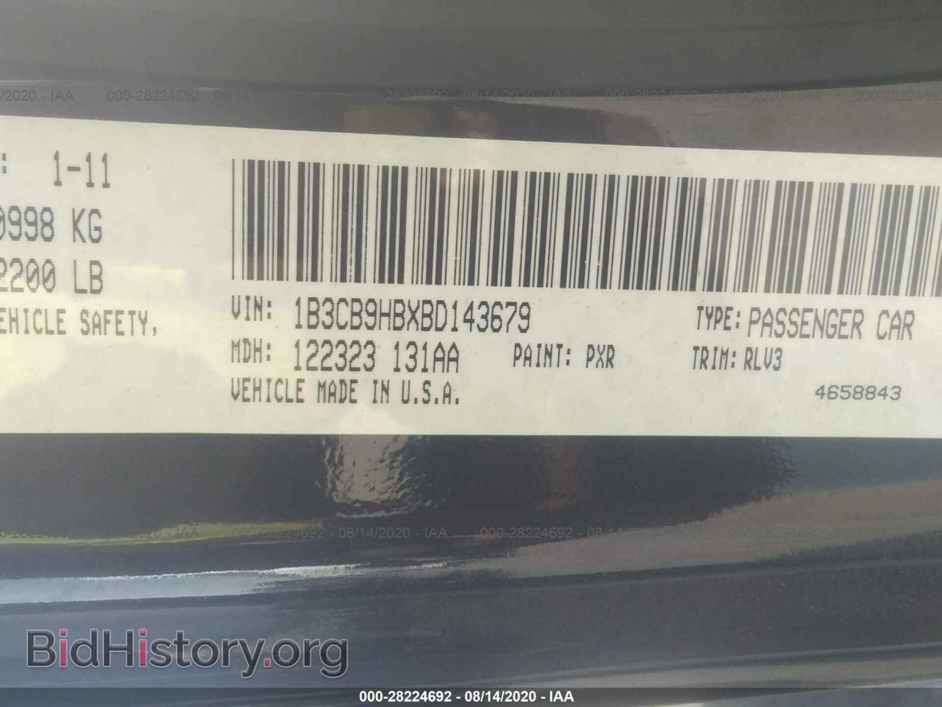 2011 DODGE CALIBER - VIN: 1B3CB9HBXBD143679 - Photo 9
