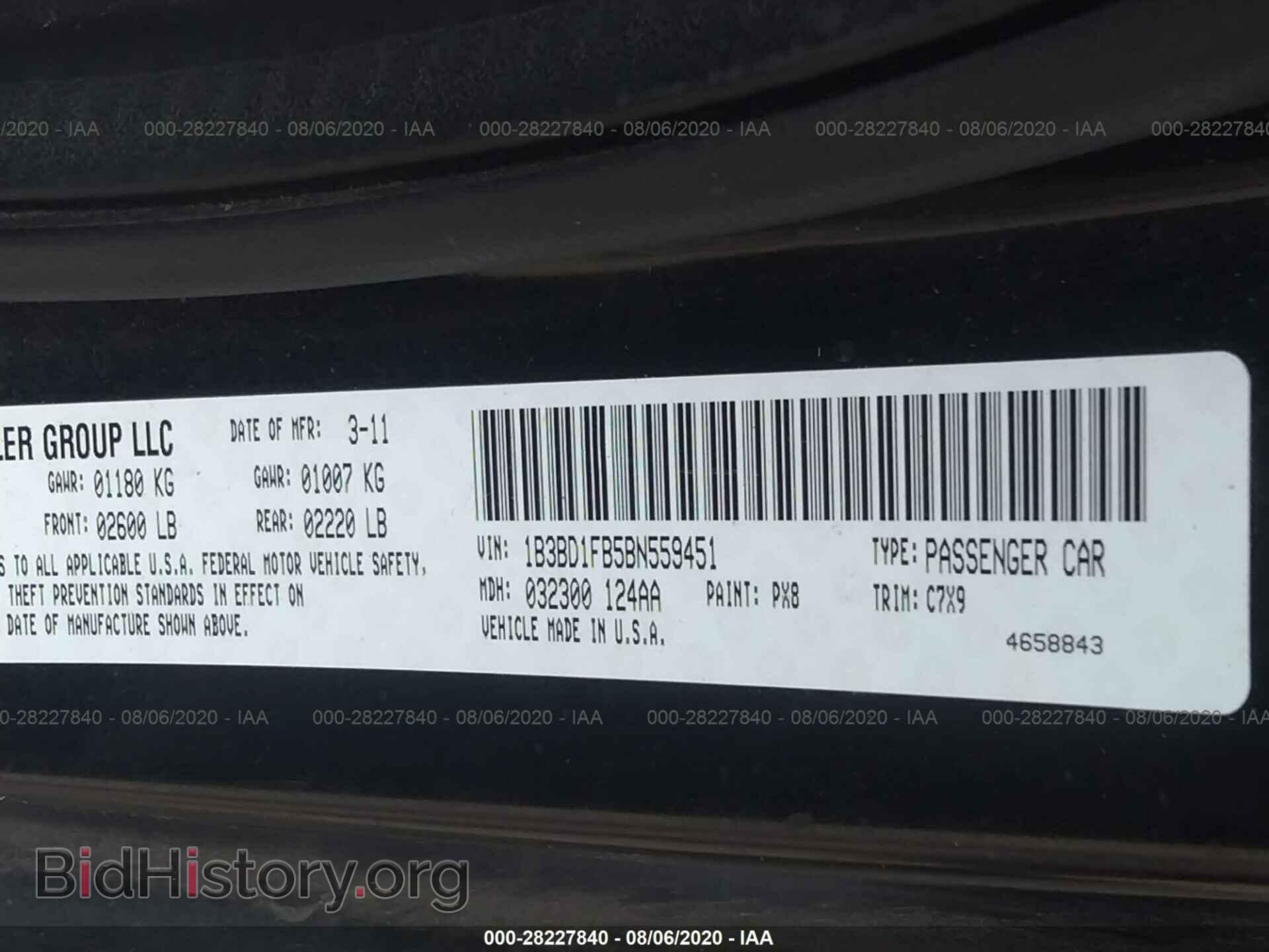 2011 DODGE AVENGER - VIN: 1B3BD1FB5BN559451 - Photo 9