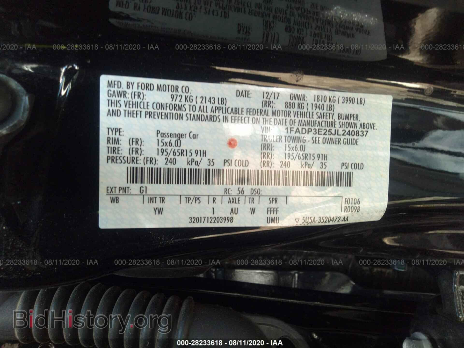 2018 FORD FOCUS - VIN: 1FADP3E25JL240837 - Фото 9