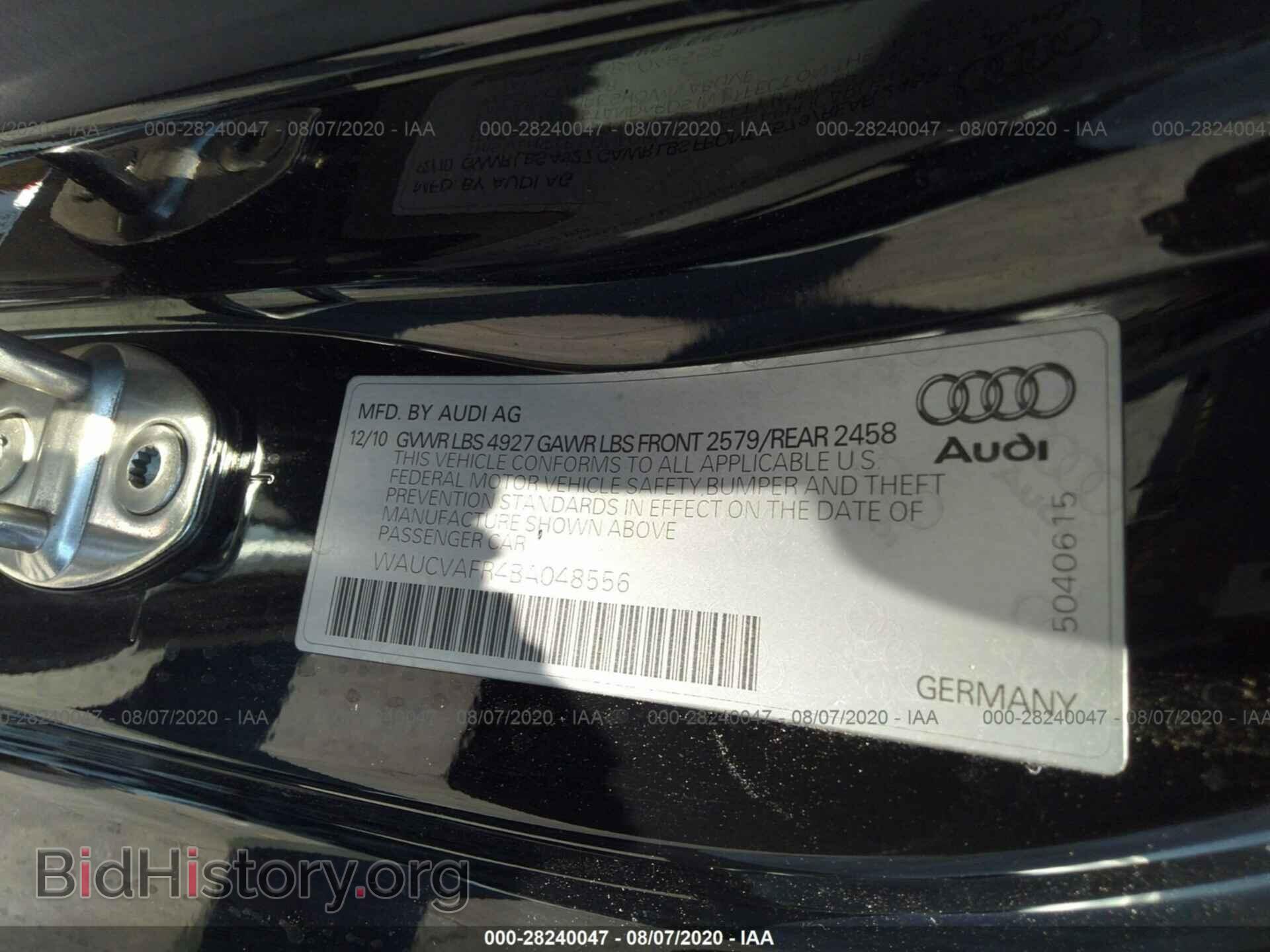 2011 AUDI S5 - VIN: WAUCVAFR4BA048556 - Фото 9
