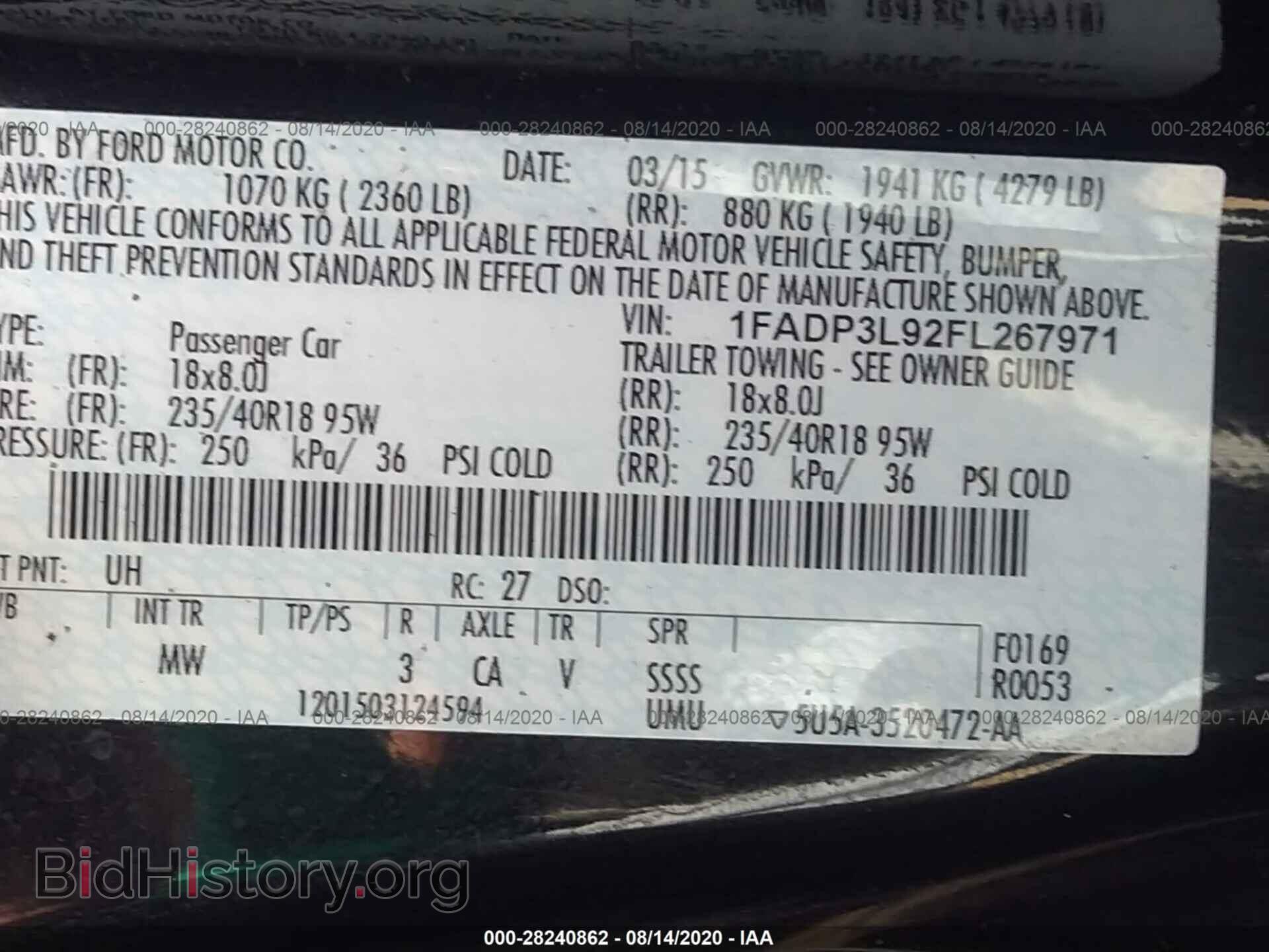 2015 FORD FOCUS - VIN: 1FADP3L92FL267971 - Photo 9