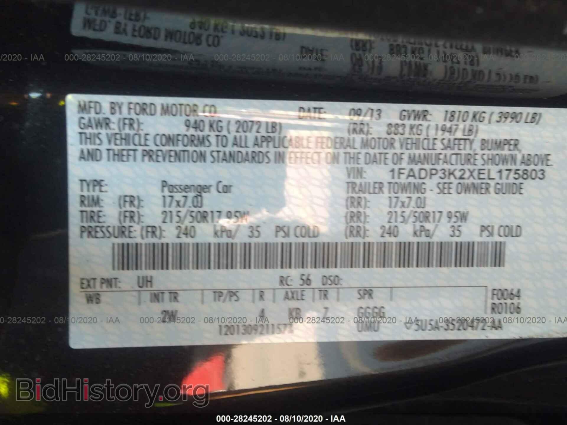 2014 FORD FOCUS - VIN: 1FADP3K2XEL175803 - Фото 9