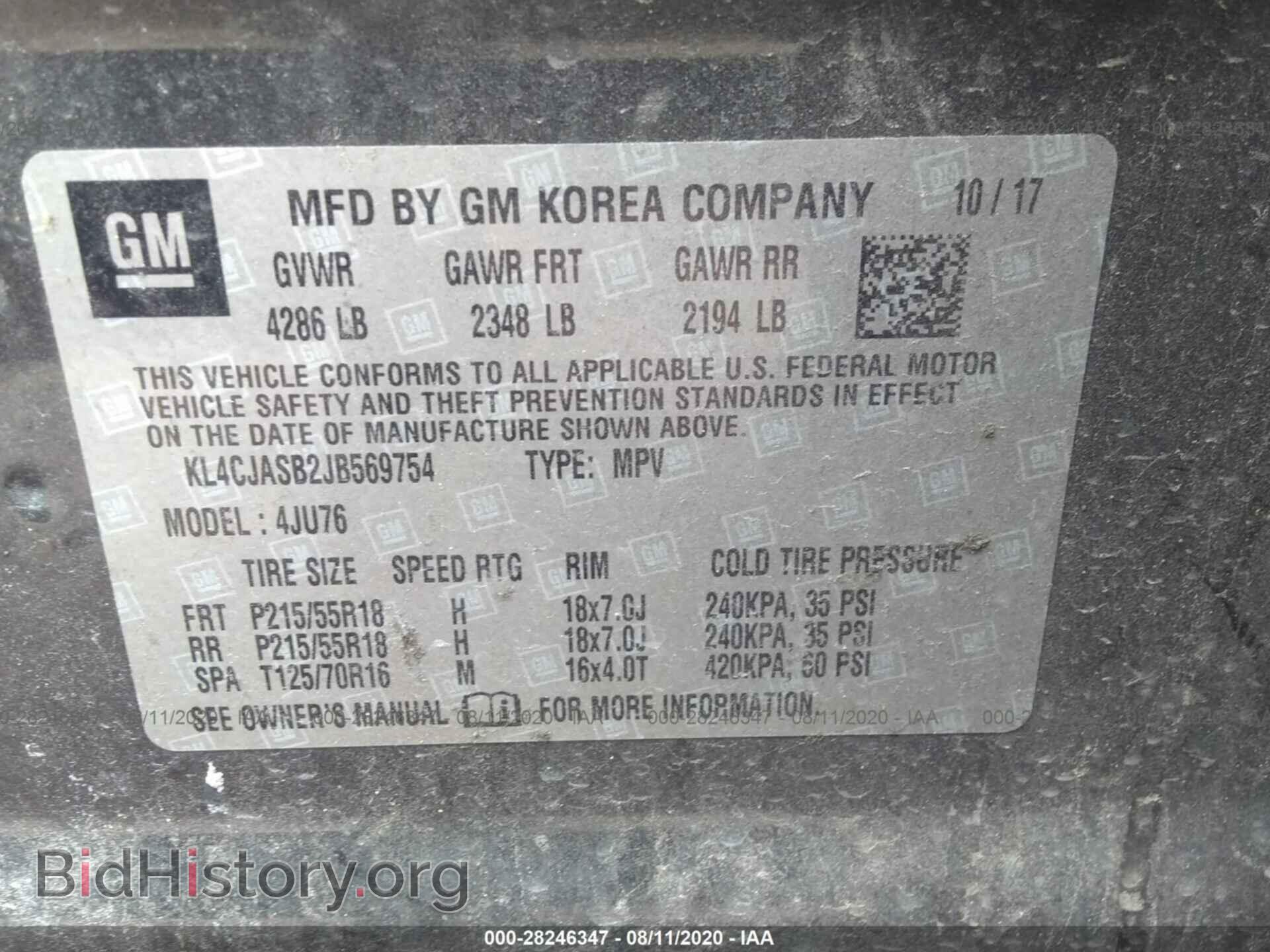 2018 BUICK ENCORE - VIN: KL4CJASB2JB569754 - Photo 9