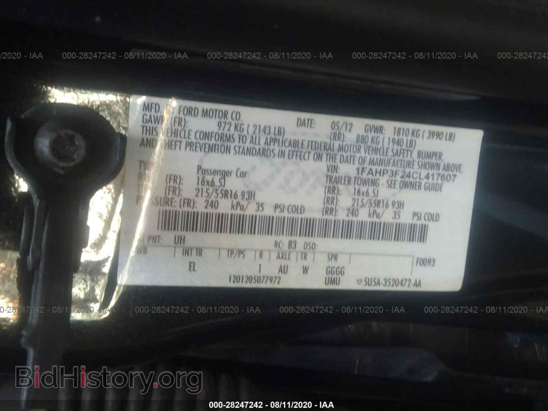 2012 FORD FOCUS - VIN: 1FAHP3F24CL417607 - Фото 9