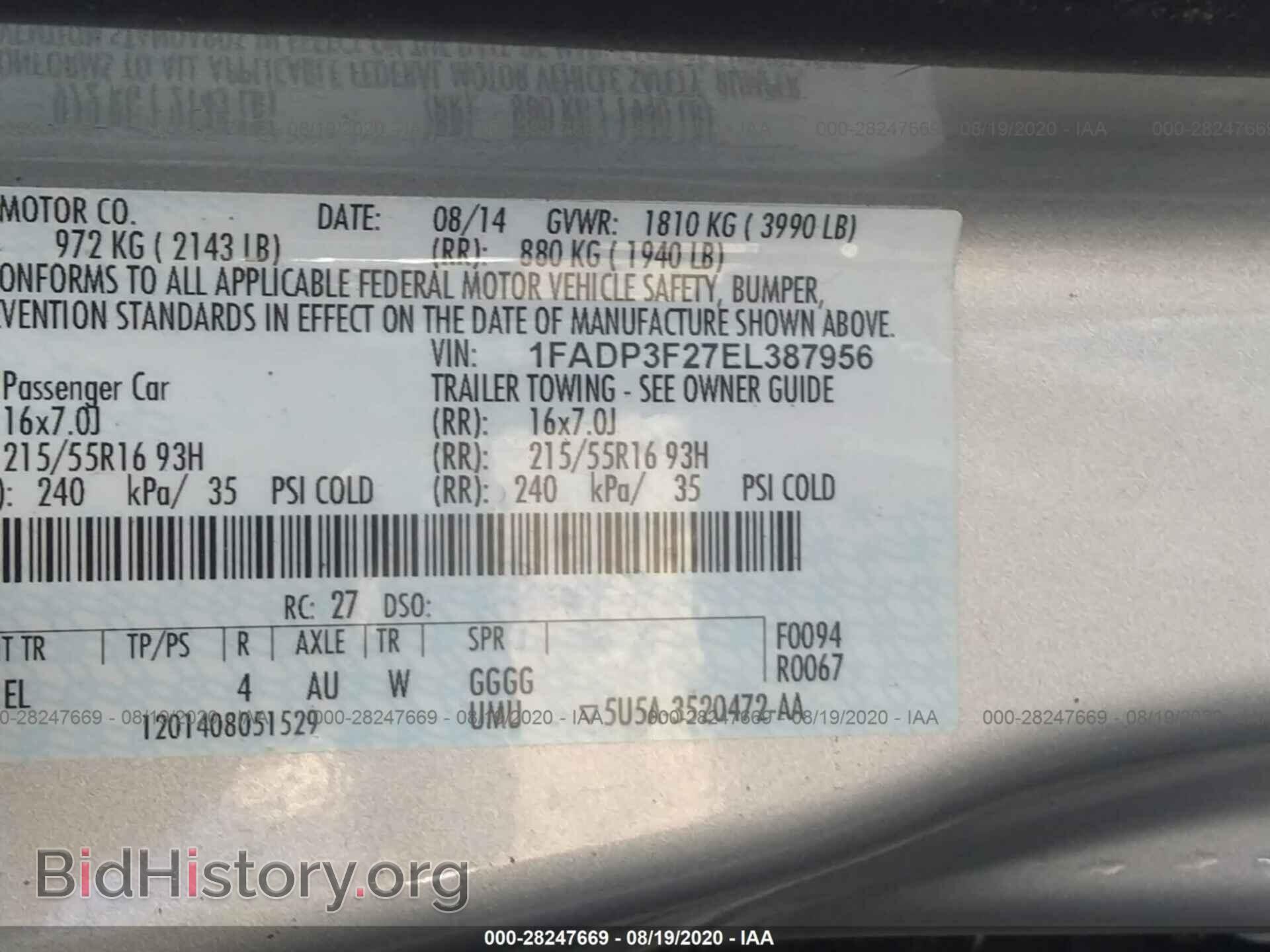 2014 FORD FOCUS - VIN: 1FADP3F27EL387956 - Photo 9