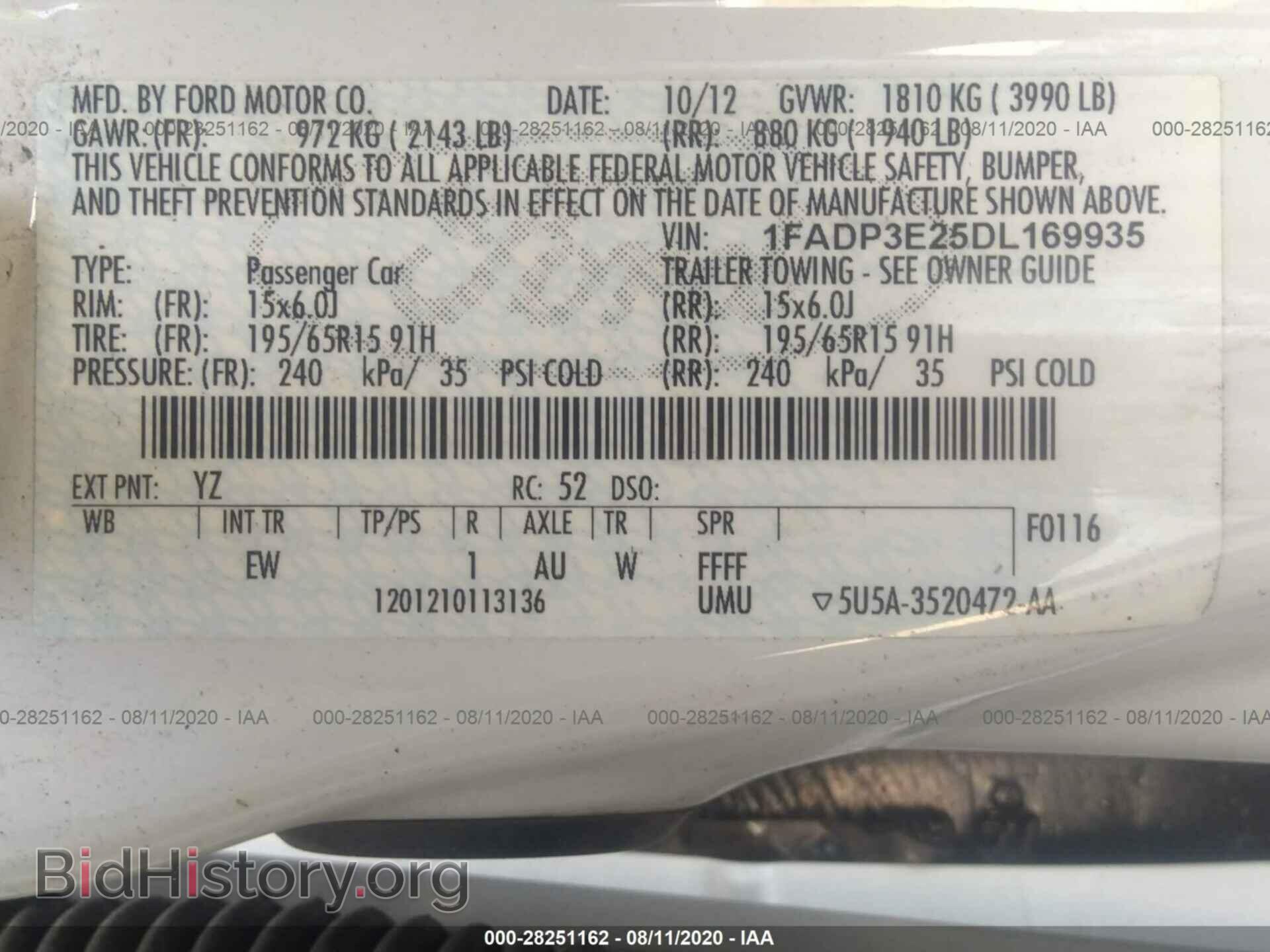 2013 FORD FOCUS - VIN: 1FADP3E25DL169935 - Фото 9