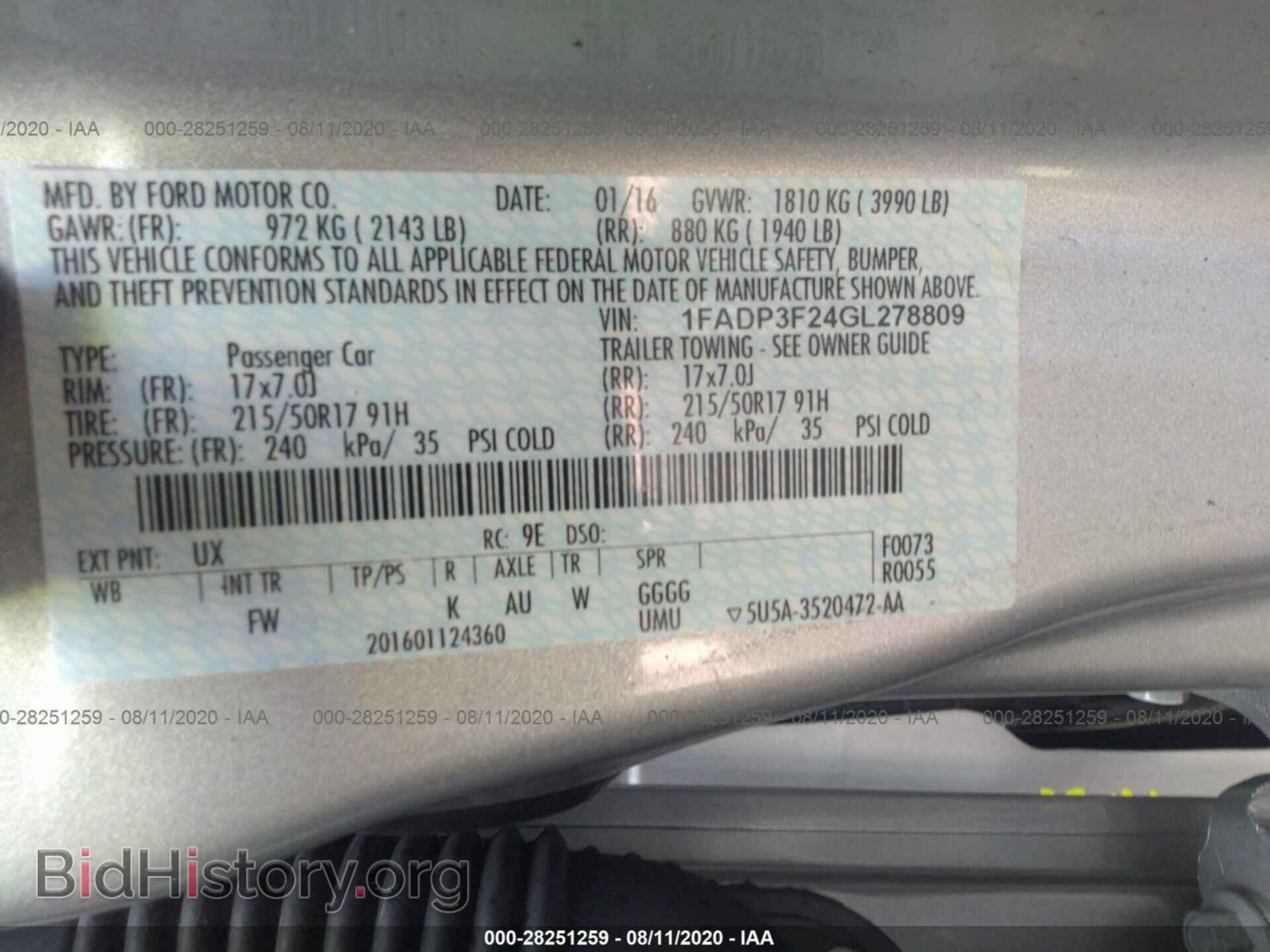2016 FORD FOCUS - VIN: 1FADP3F24GL278809 - Фото 9