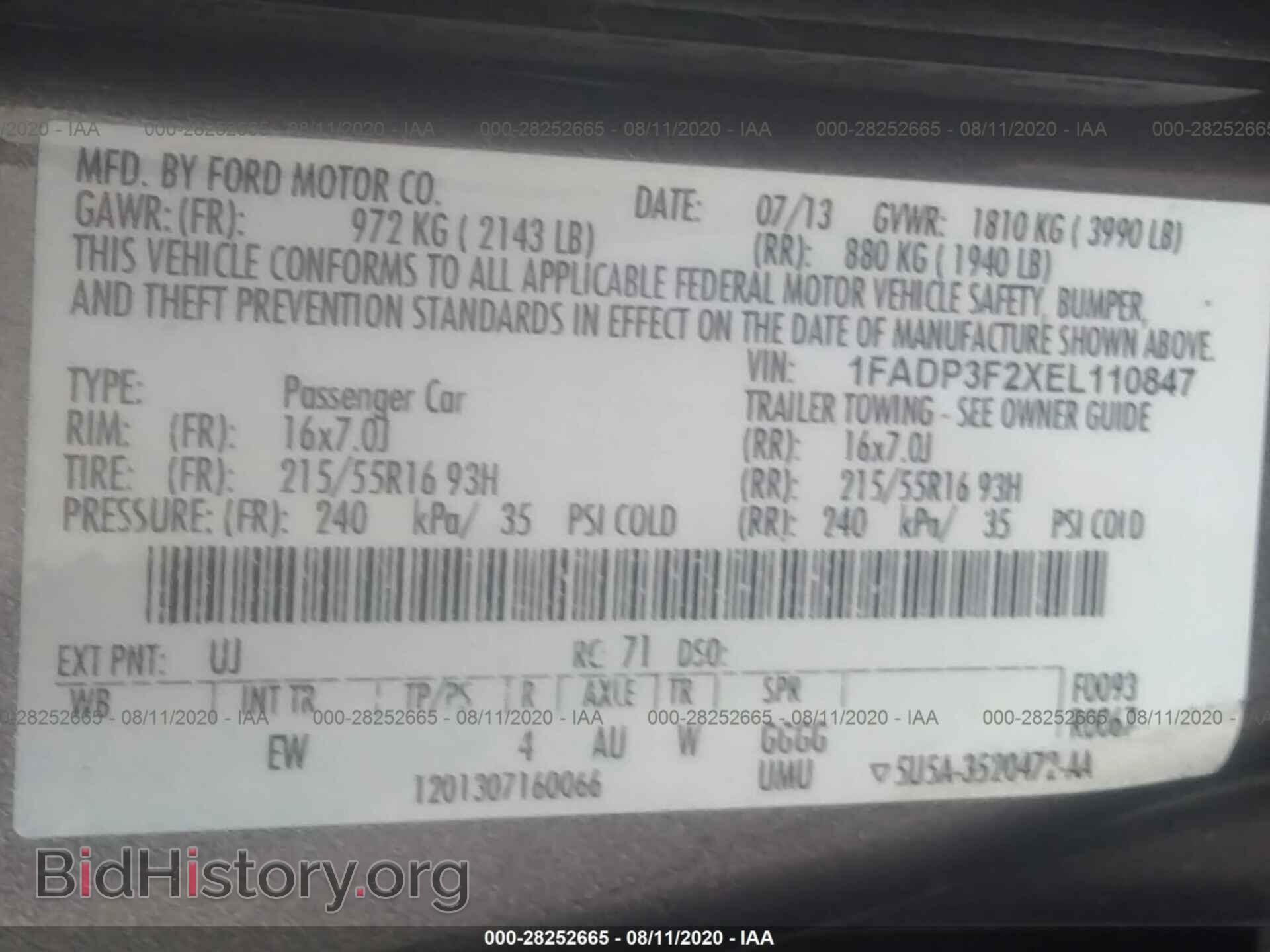 2014 FORD FOCUS - VIN: 1FADP3F2XEL110847 - Фото 9
