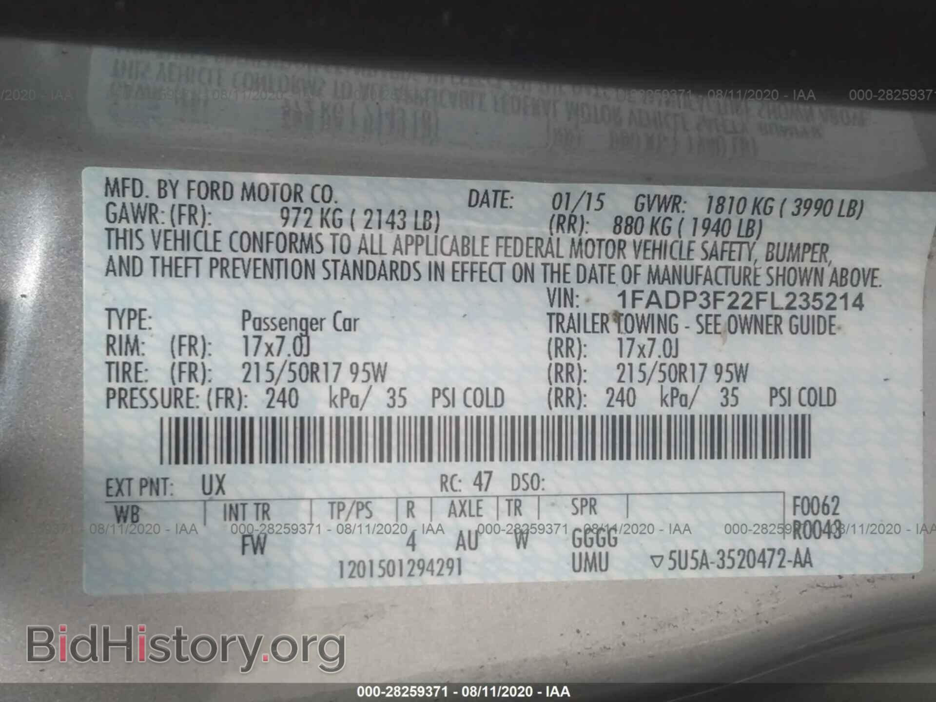 2015 FORD FOCUS - VIN: 1FADP3F22FL235214 - Photo 9