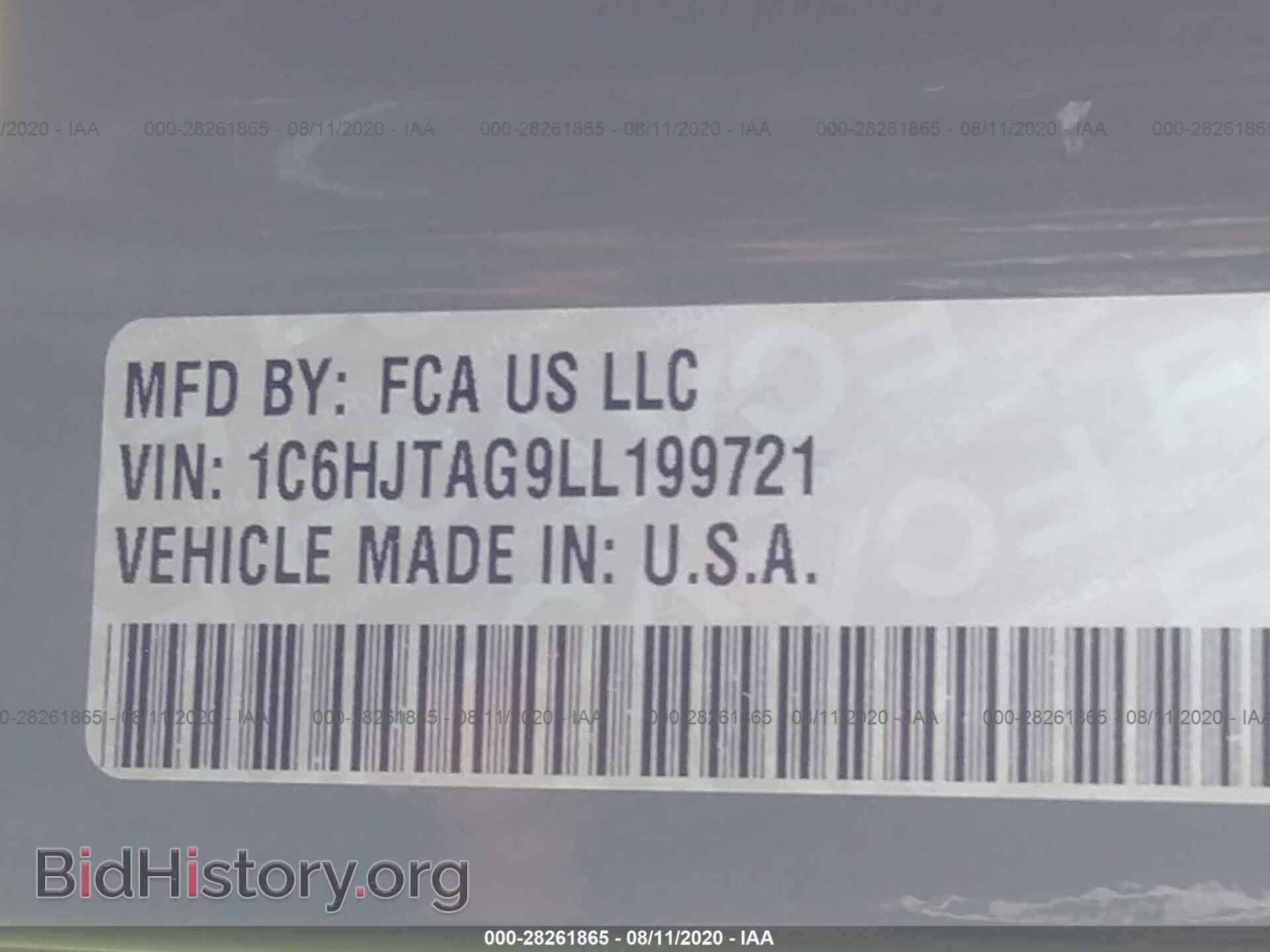 2020 JEEP GLADIATOR - VIN: 1C6HJTAG9LL199721 - Фото 9