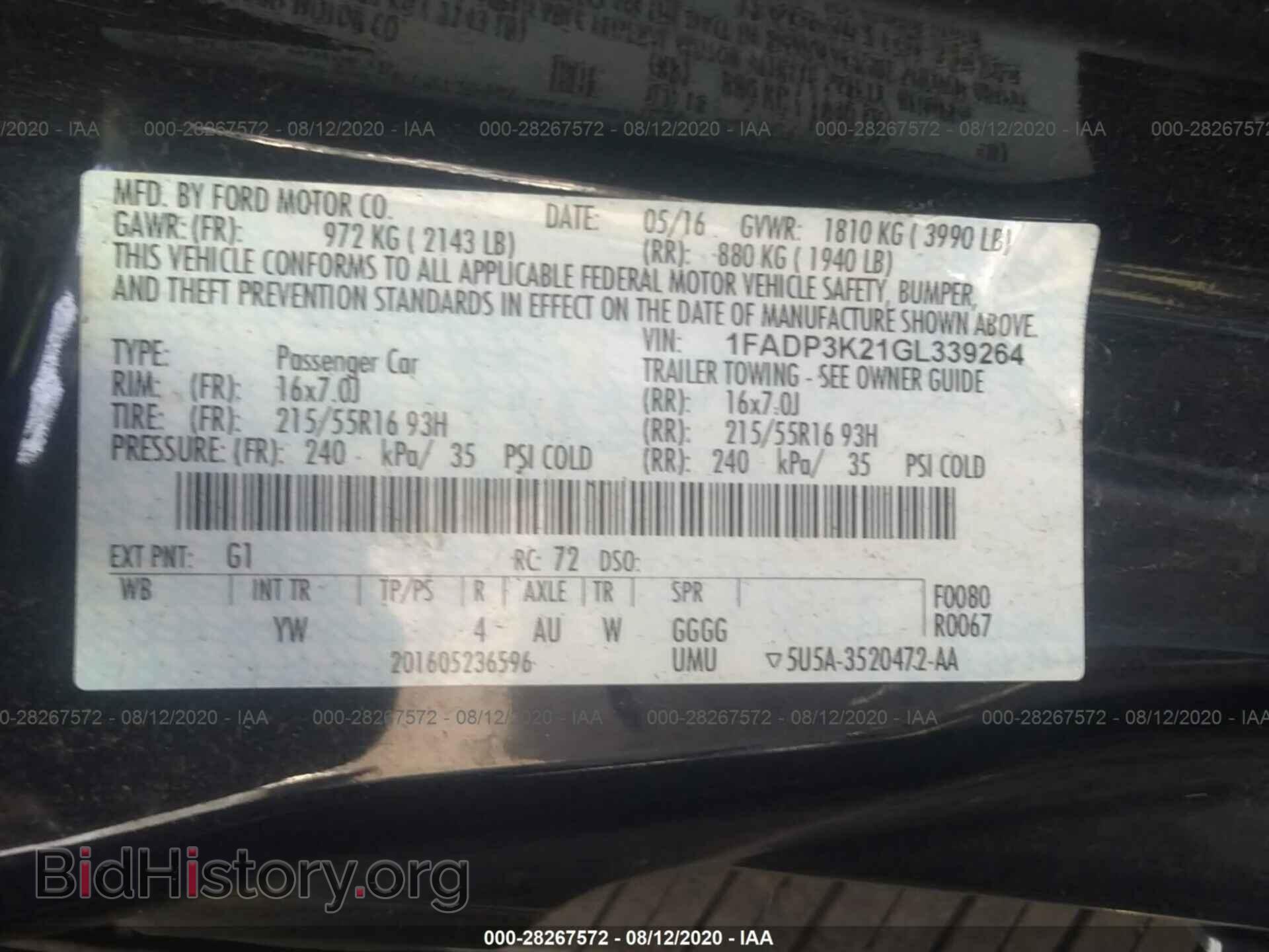 2016 FORD FOCUS - VIN: 1FADP3K21GL339264 - Photo 9