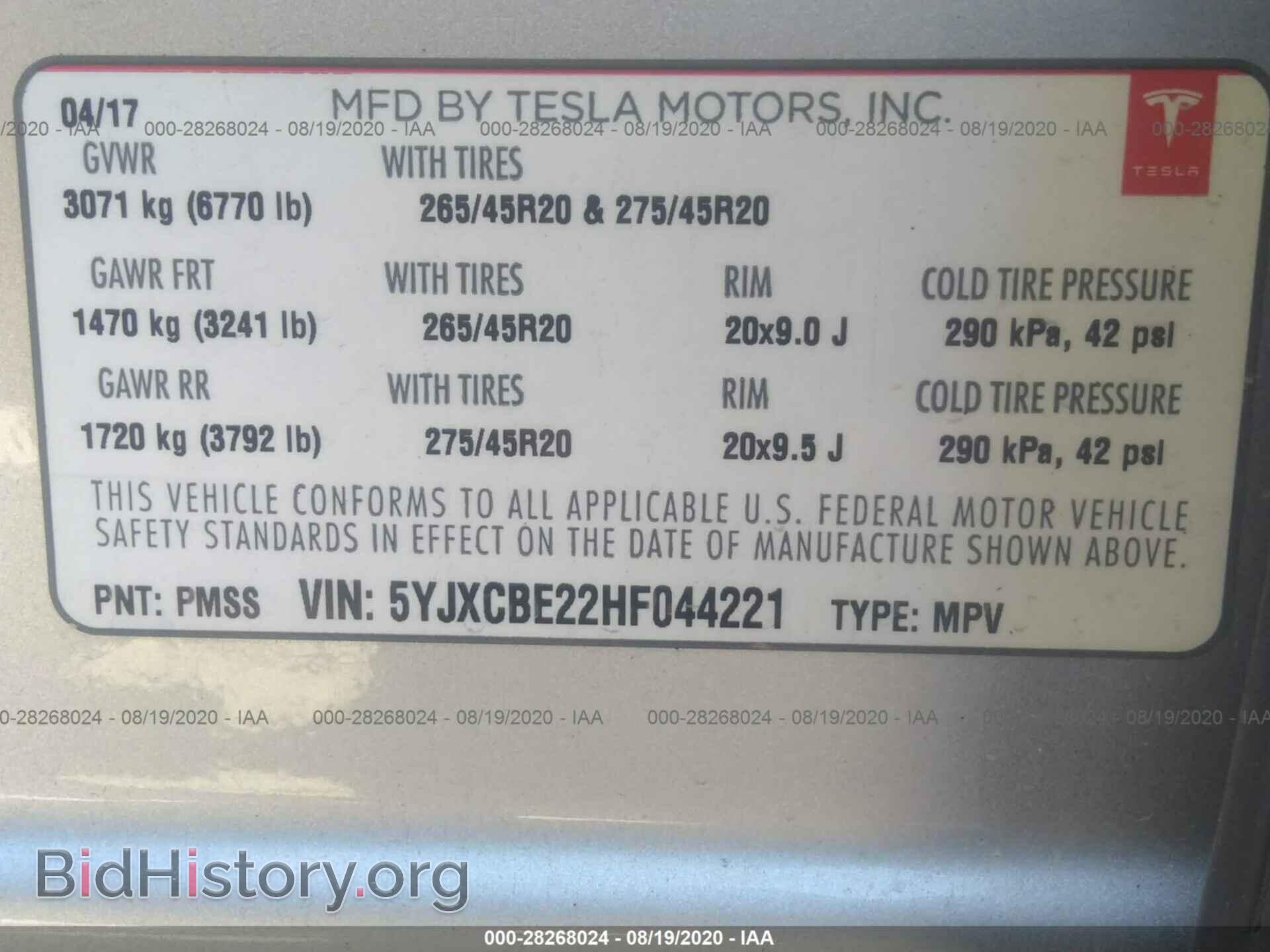2017 TESLA MODEL X - VIN: 5YJXCBE22HF044221 - Photo 9