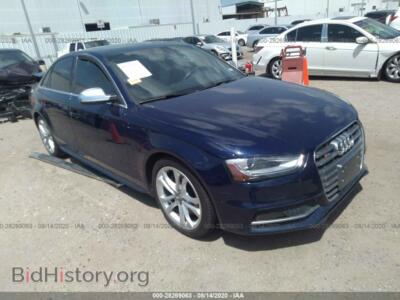 2014 Audi S4 Premium Plus, синий — VIN WAUDGAFL1EA072943, IAAI