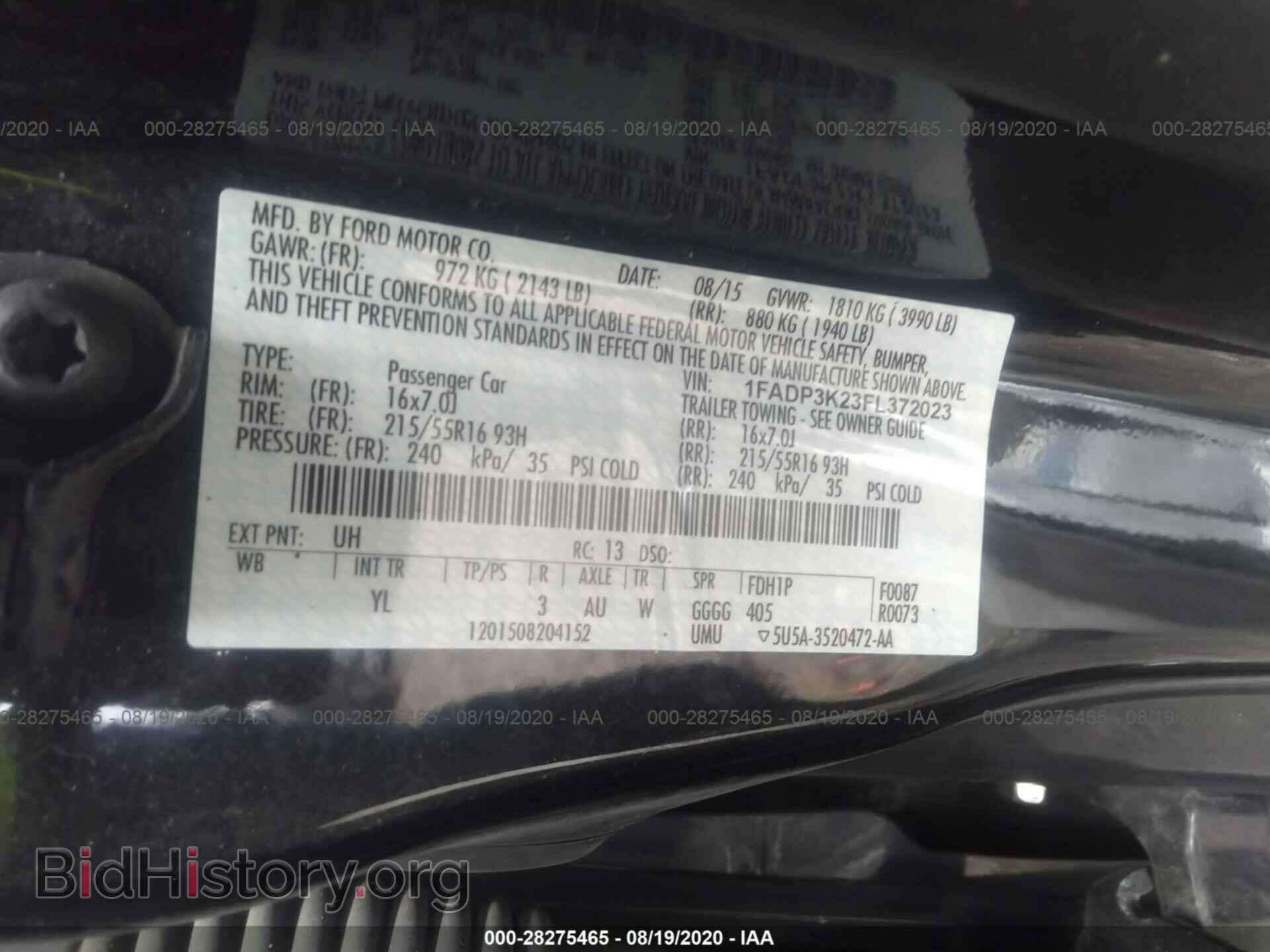 2015 FORD FOCUS - VIN: 1FADP3K23FL372023 - Фото 9